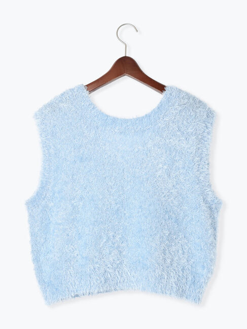 Te chichi TERRASSE「前後2WAYラメシャギーベスト《2025spring catalog item》」|ニット・セーター|