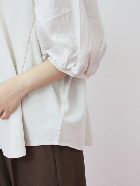 Samansa Mos2 blue「袖ボリュームTシャツ」|Tシャツ・カットソー|