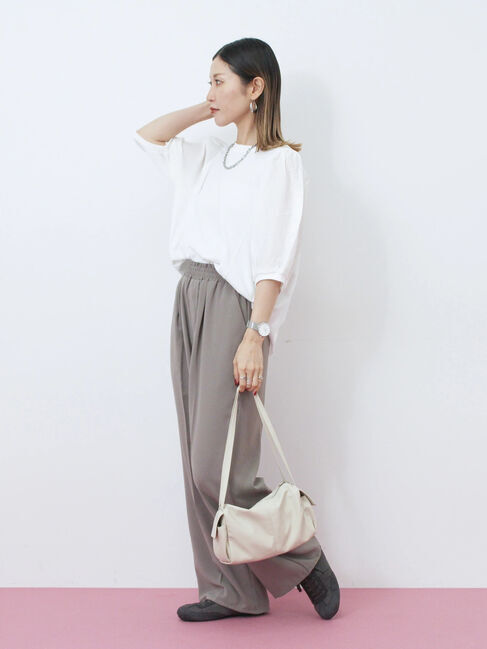 Samansa Mos2 blue「袖ボリュームTシャツ」|Tシャツ・カットソー|