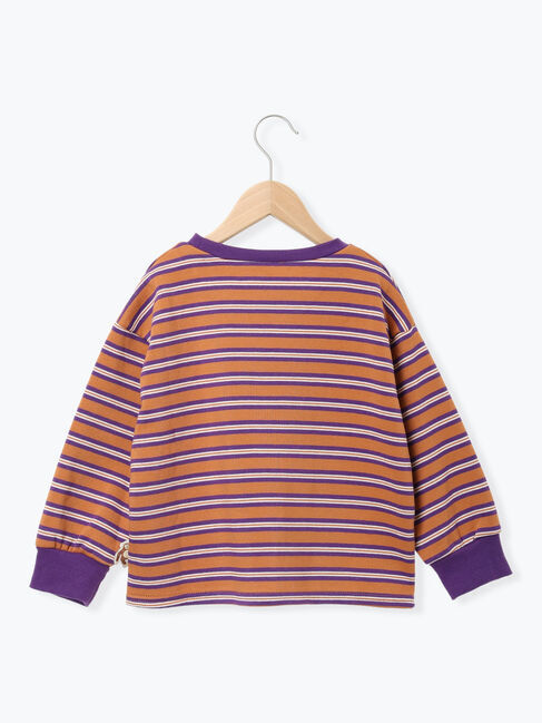 Samansa Mos2 Lagom「マルチボーダー裏起毛トレーナー」|Tシャツ・カットソー|