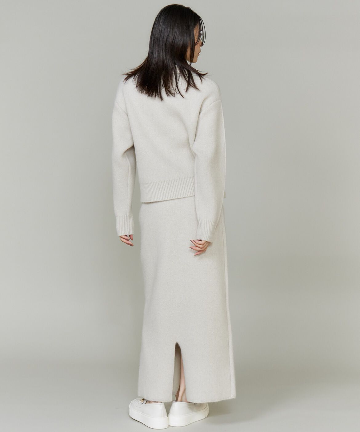 INED「フォックスブレンド襟付きジップカーディガン《YVON》」|カーディガン|