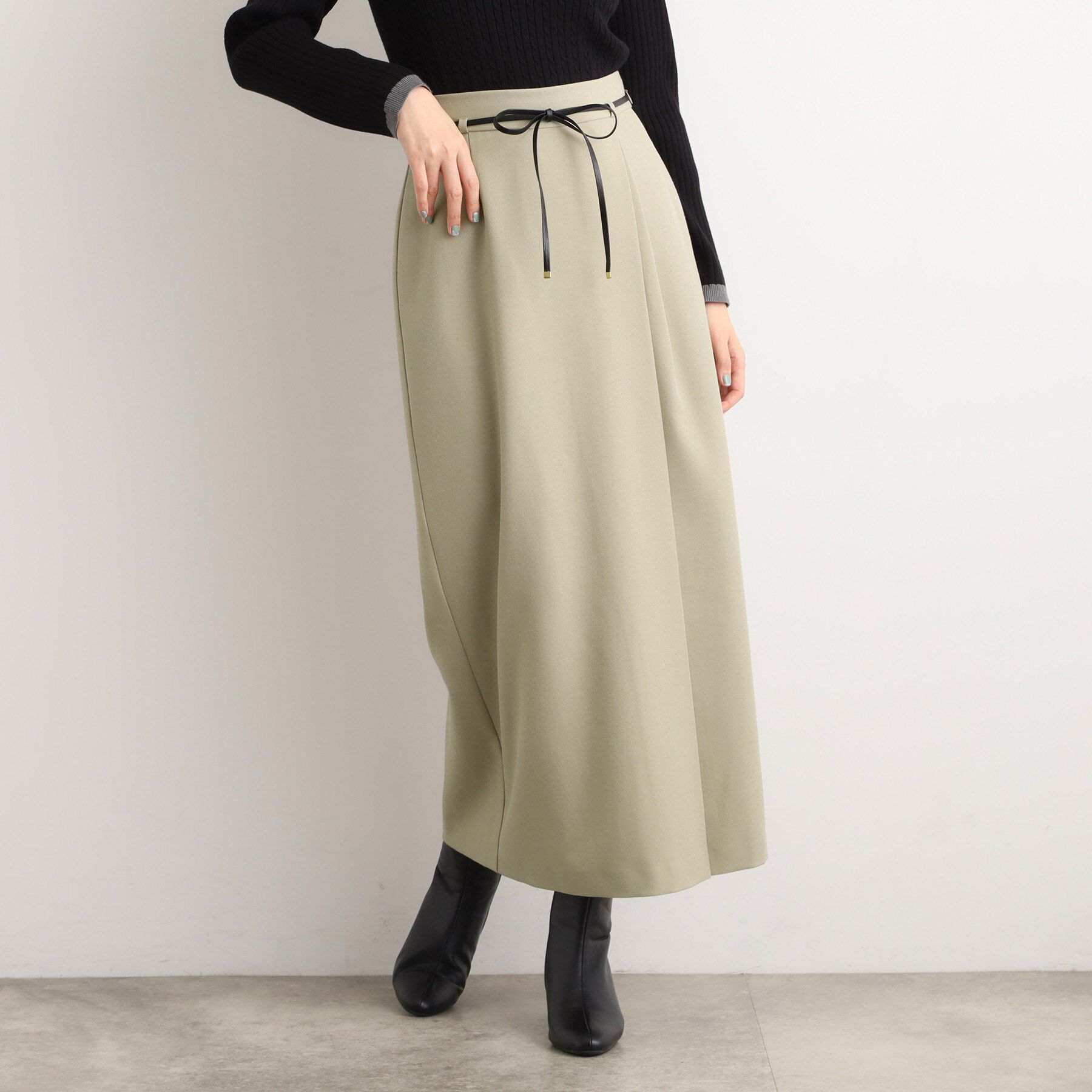 grove「合皮ベルト付きナロースカート」|スカート|