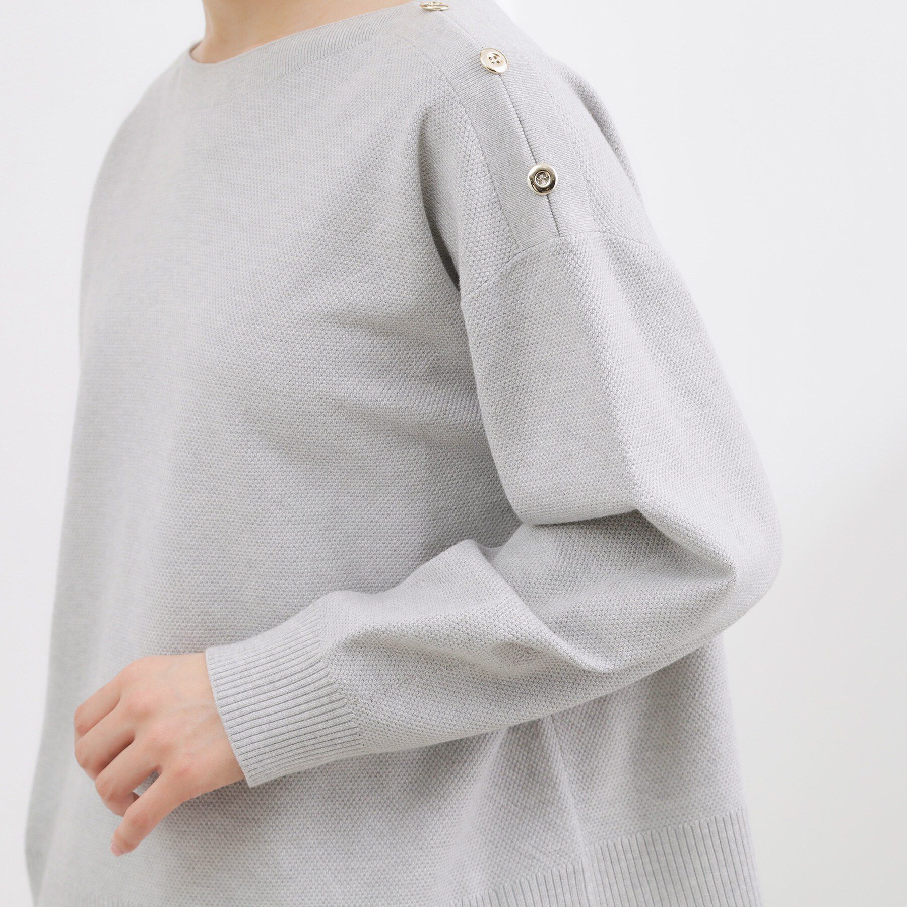 grove「【おうちで洗える】顔周りすっきり、ボートネックニット」|ニット・セーター|