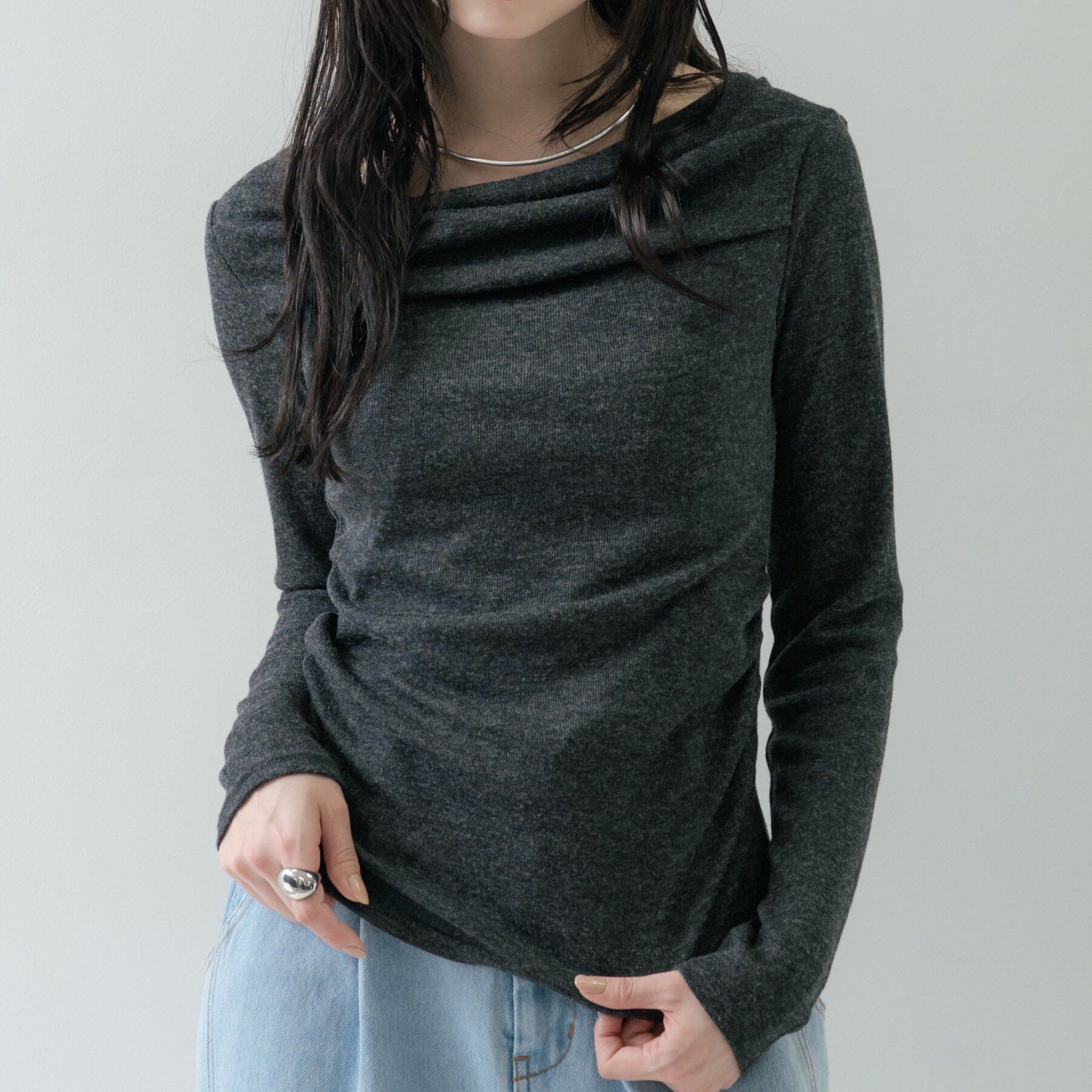 GALLEST「オフショルカットソー」|Tシャツ・カットソー|ブラック(919)