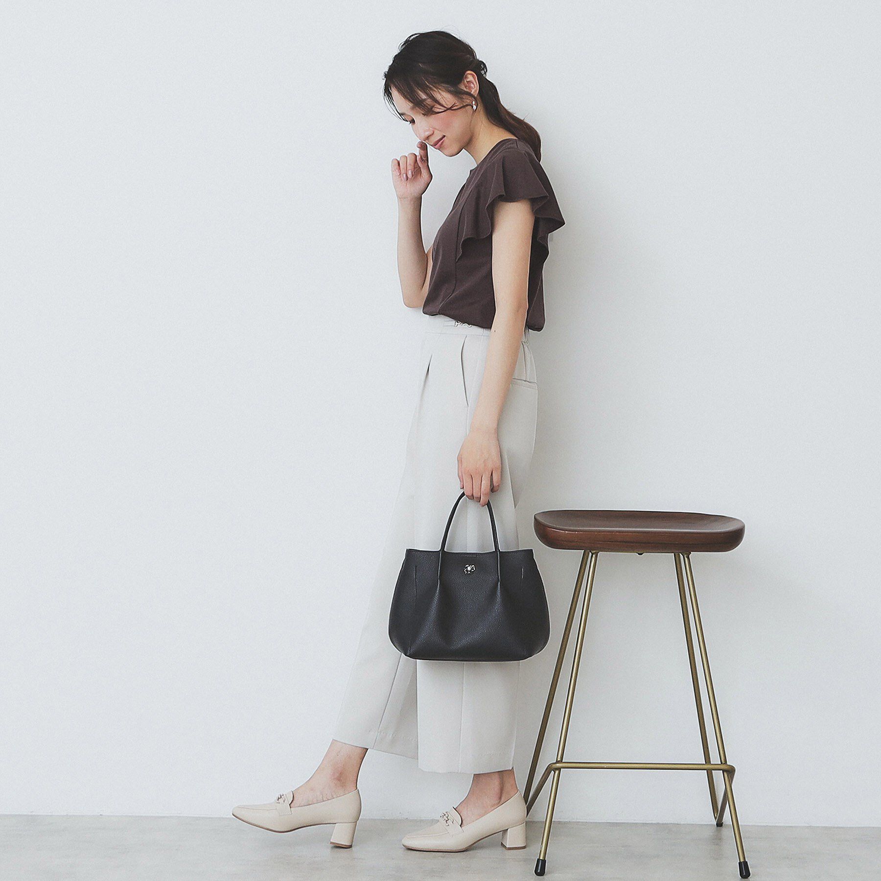 index「《美人百花掲載/XS-3Lサイズ》フレアスリーブバックシャントップス【接触冷感/UVケア/洗濯機洗い」|Tシャツ・カットソー|