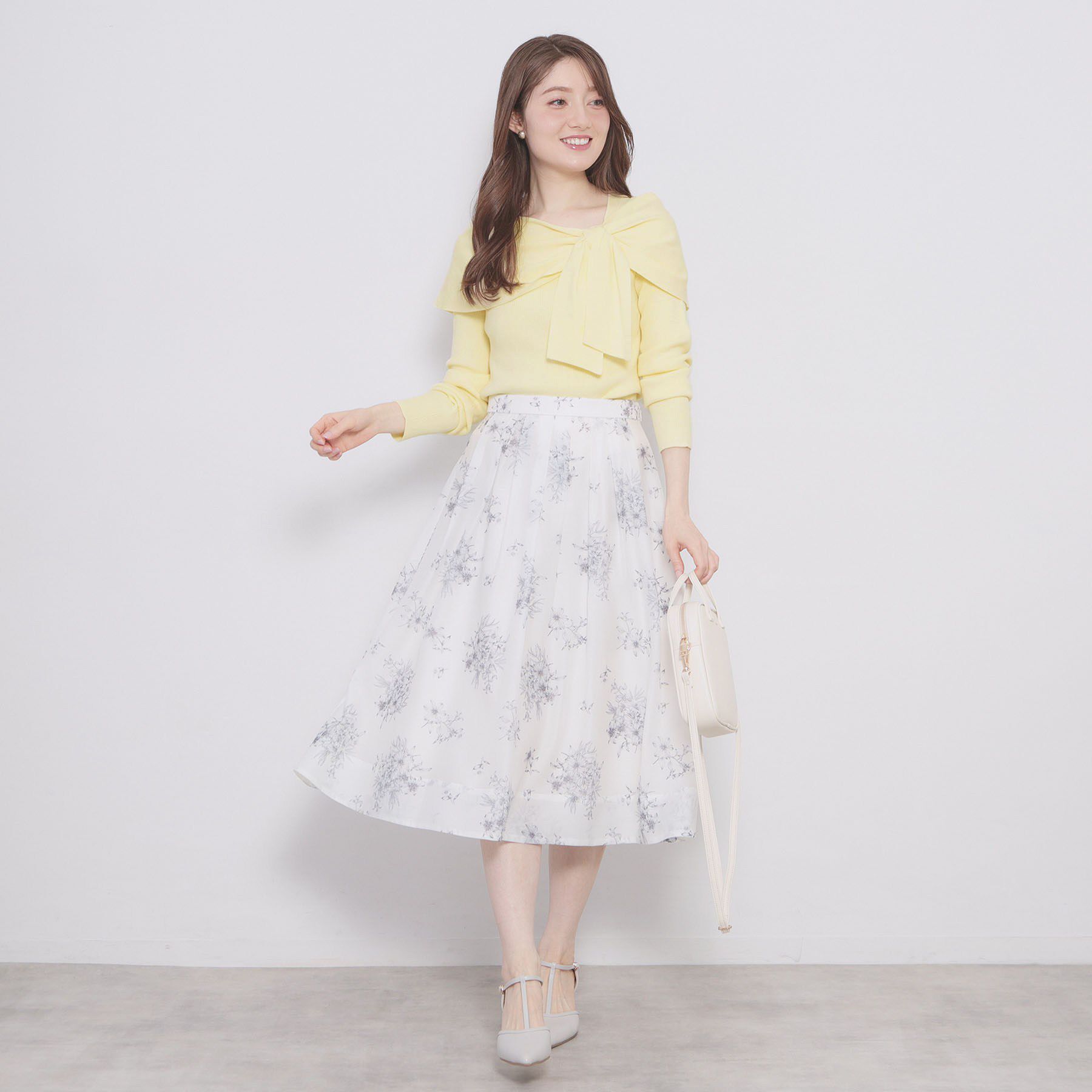 index「オフショルリボンリブニット【洗濯機OK】」|ニット・セーター|