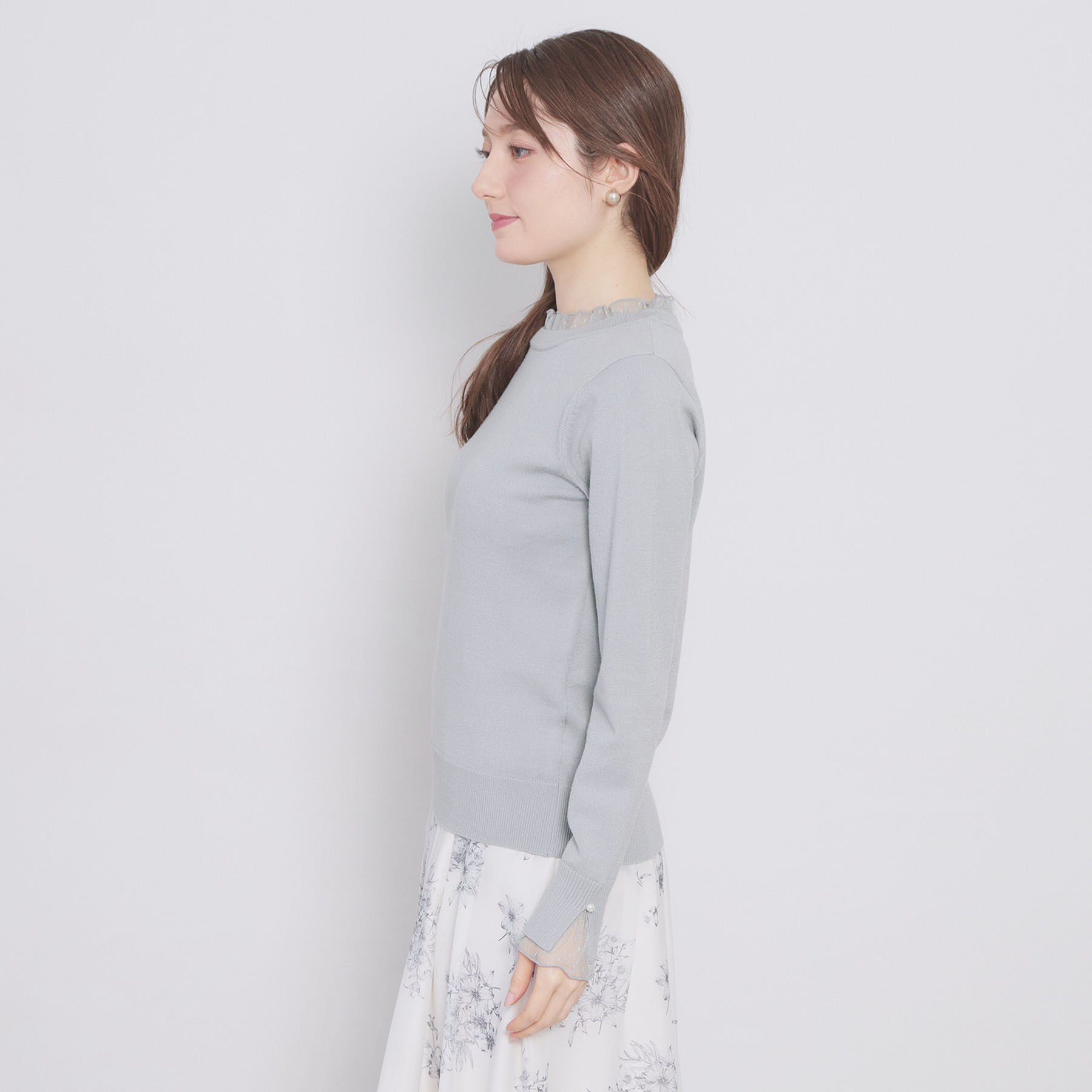 index「ドットチュールフリルデザインニット【洗濯機OK】」|ニット・セーター|