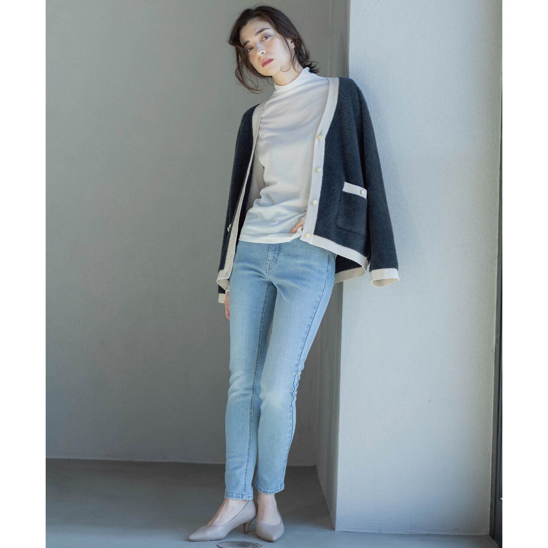 OPAQUE.CLIP「《SS-LLsize》ライクラストレッチスキニーデニムパンツ【洗濯機洗い可】」|デニム|