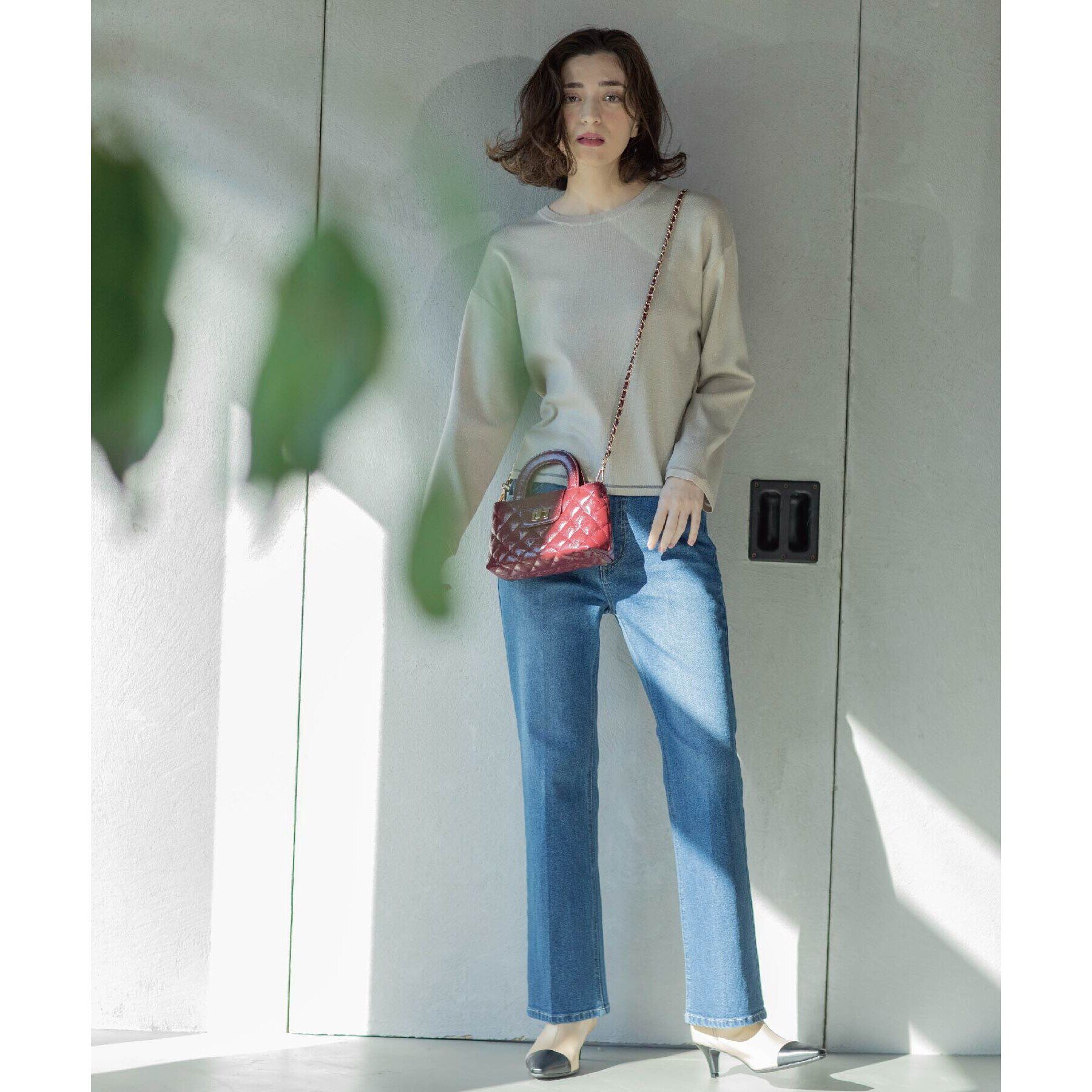 OPAQUE.CLIP「《SS-LLサイズ》ストレッチセミフレアデニム【洗濯機洗い可】」|デニム|