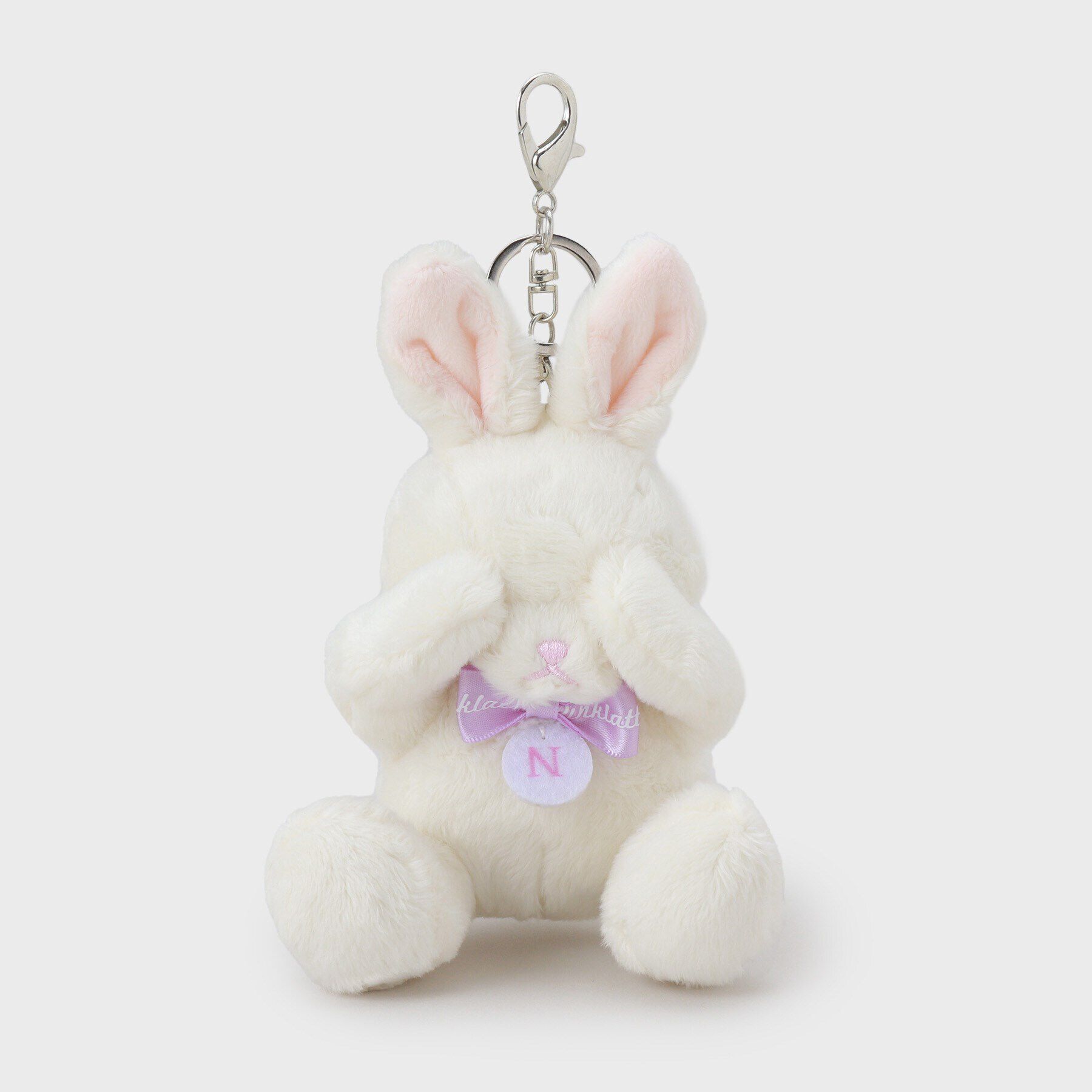 PINK-latte「【イニシャル】うさぎぬいぐるみチャーム」|キーケース|オフホワイト(303