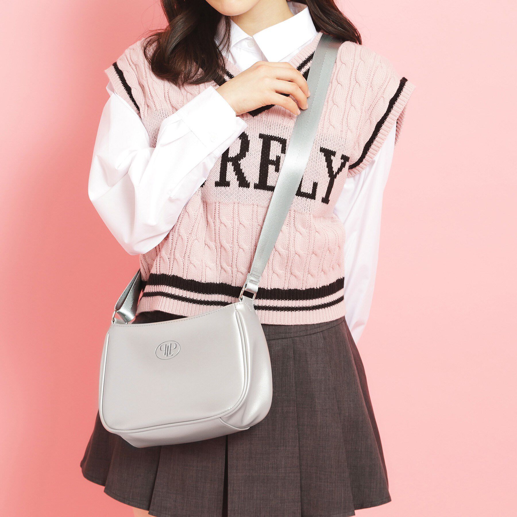 PINK-latte「フェイクパール付きハンドルショルダー」|ショルダー・メッセンジャー|