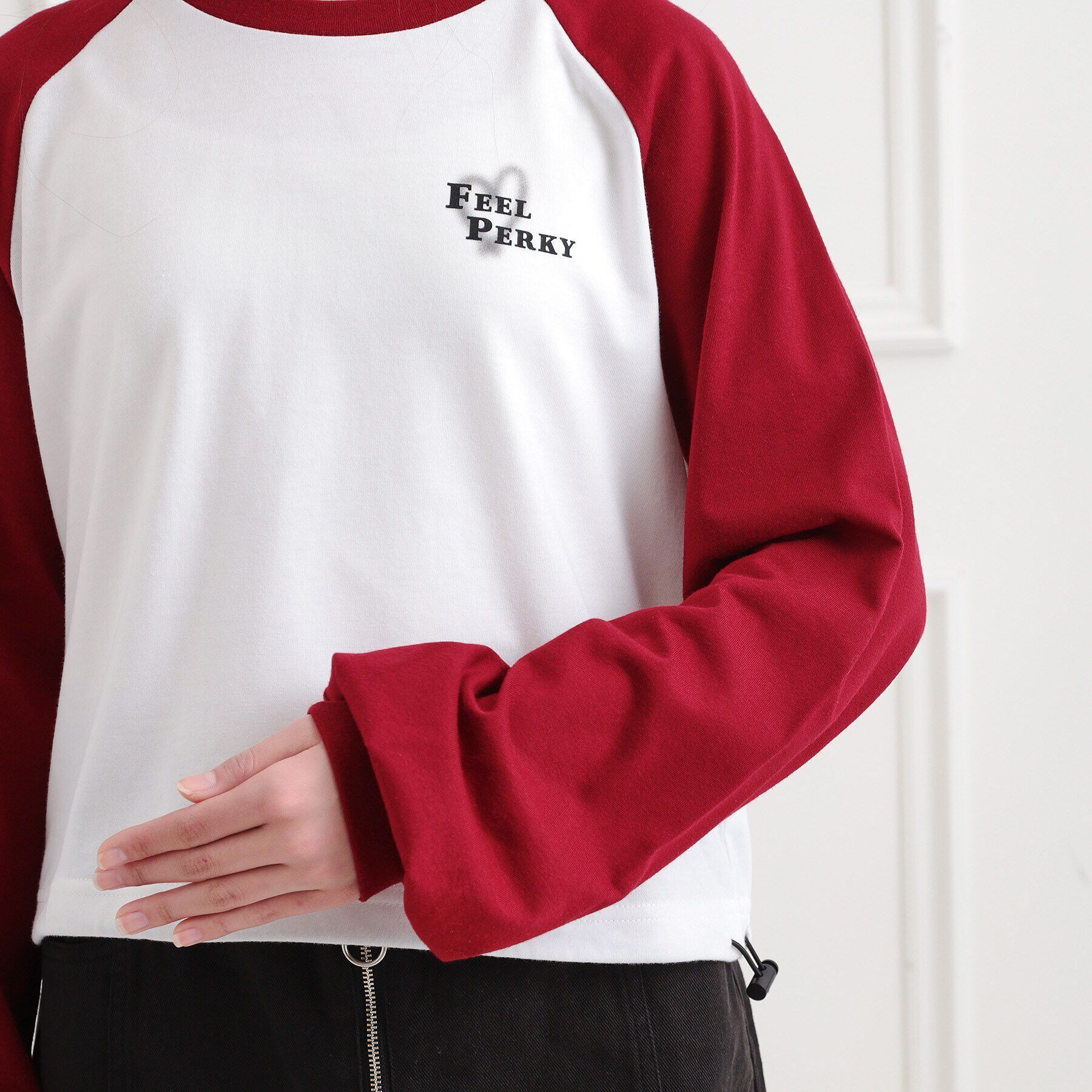 PINK-latte「スプレープリントラグランロンT」|Tシャツ・カットソー|