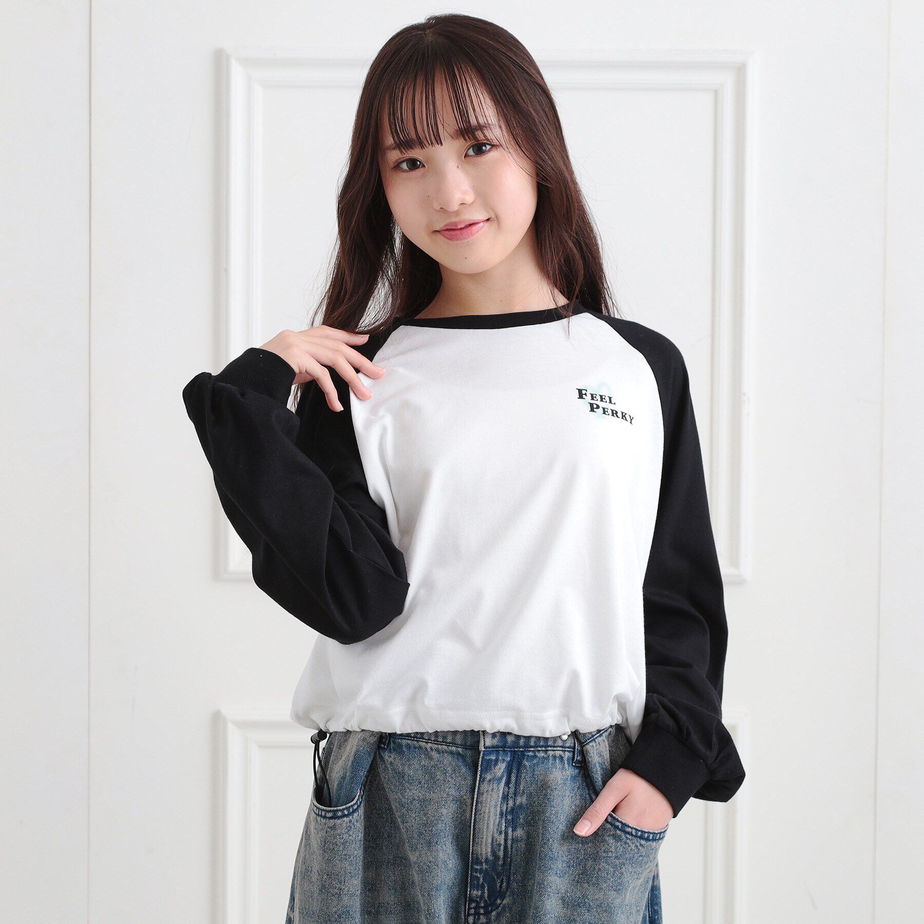 PINK-latte「スプレープリントラグランロンT」|Tシャツ・カットソー|