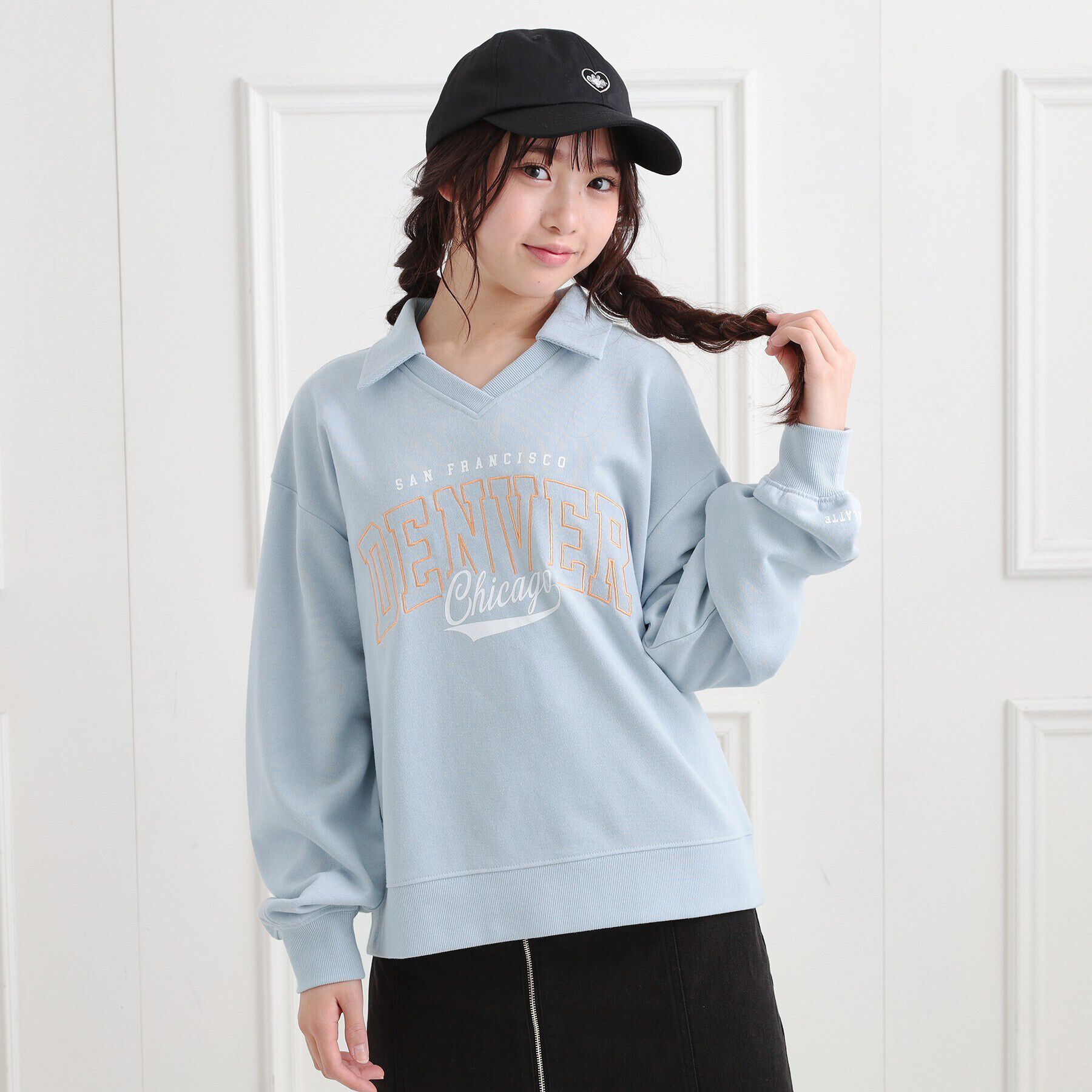 PINK-latte「ミニ裏毛エリ付きプルオーバー」|Tシャツ・カットソー|