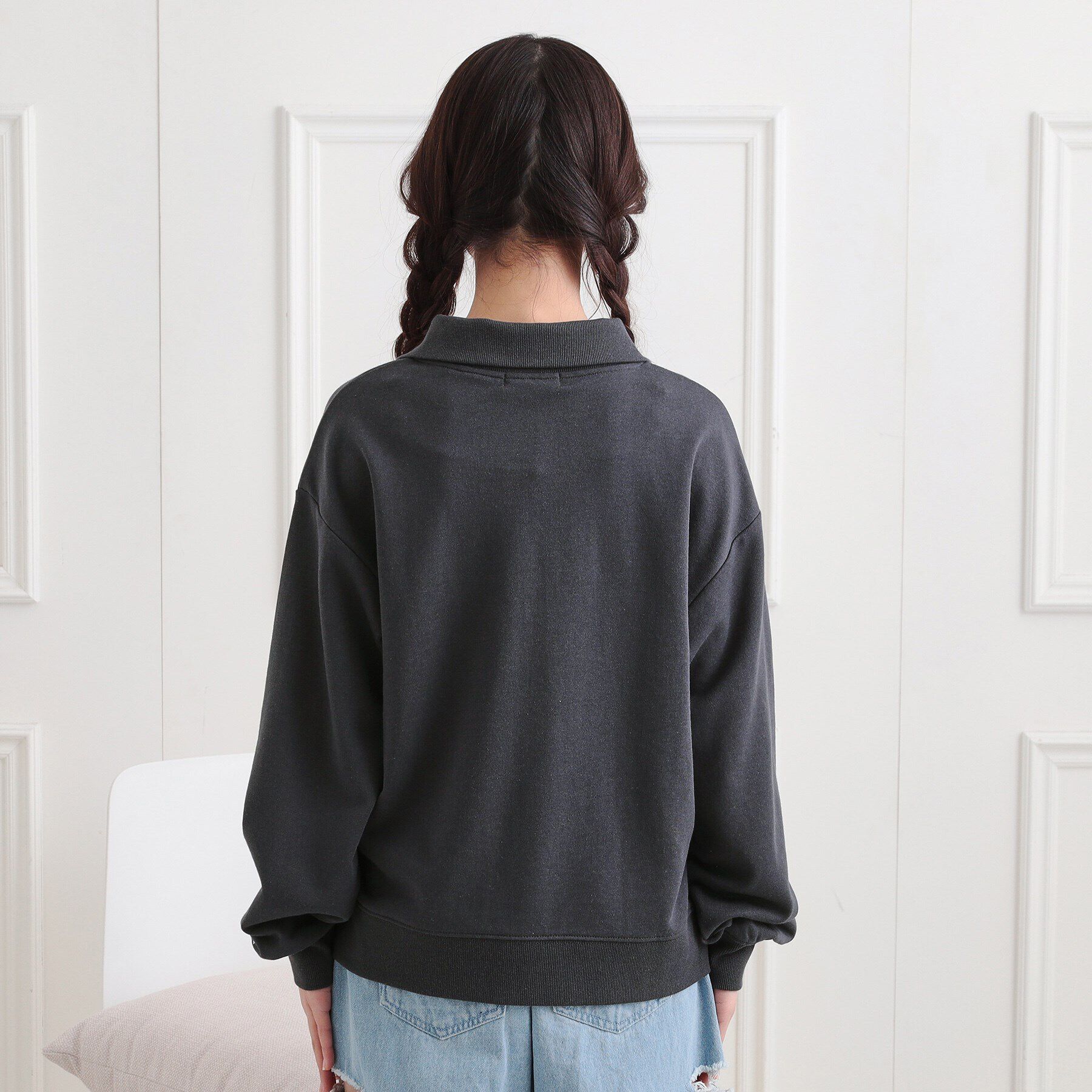 PINK-latte「ミニ裏毛エリ付きプルオーバー」|Tシャツ・カットソー|