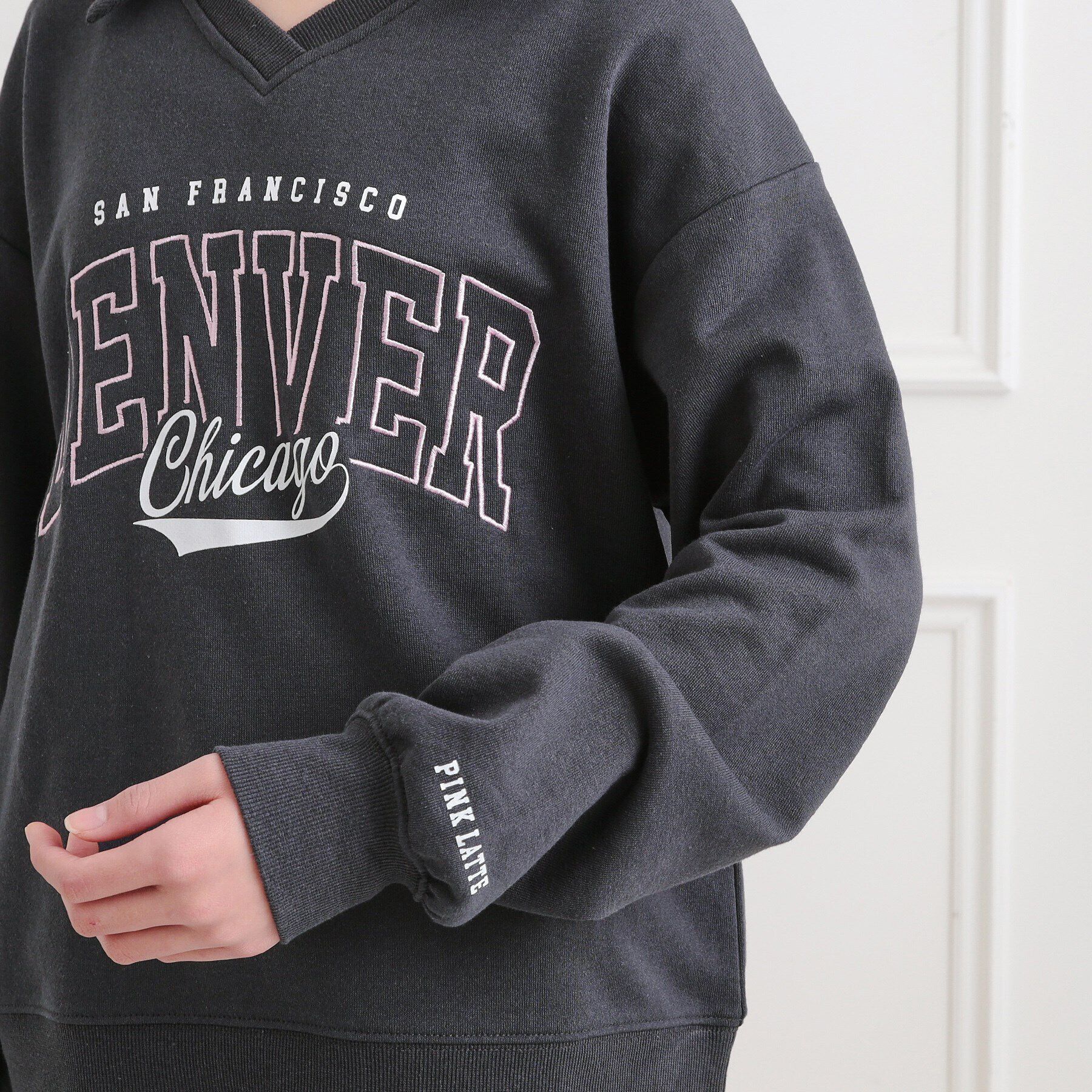 PINK-latte「ミニ裏毛エリ付きプルオーバー」|Tシャツ・カットソー|