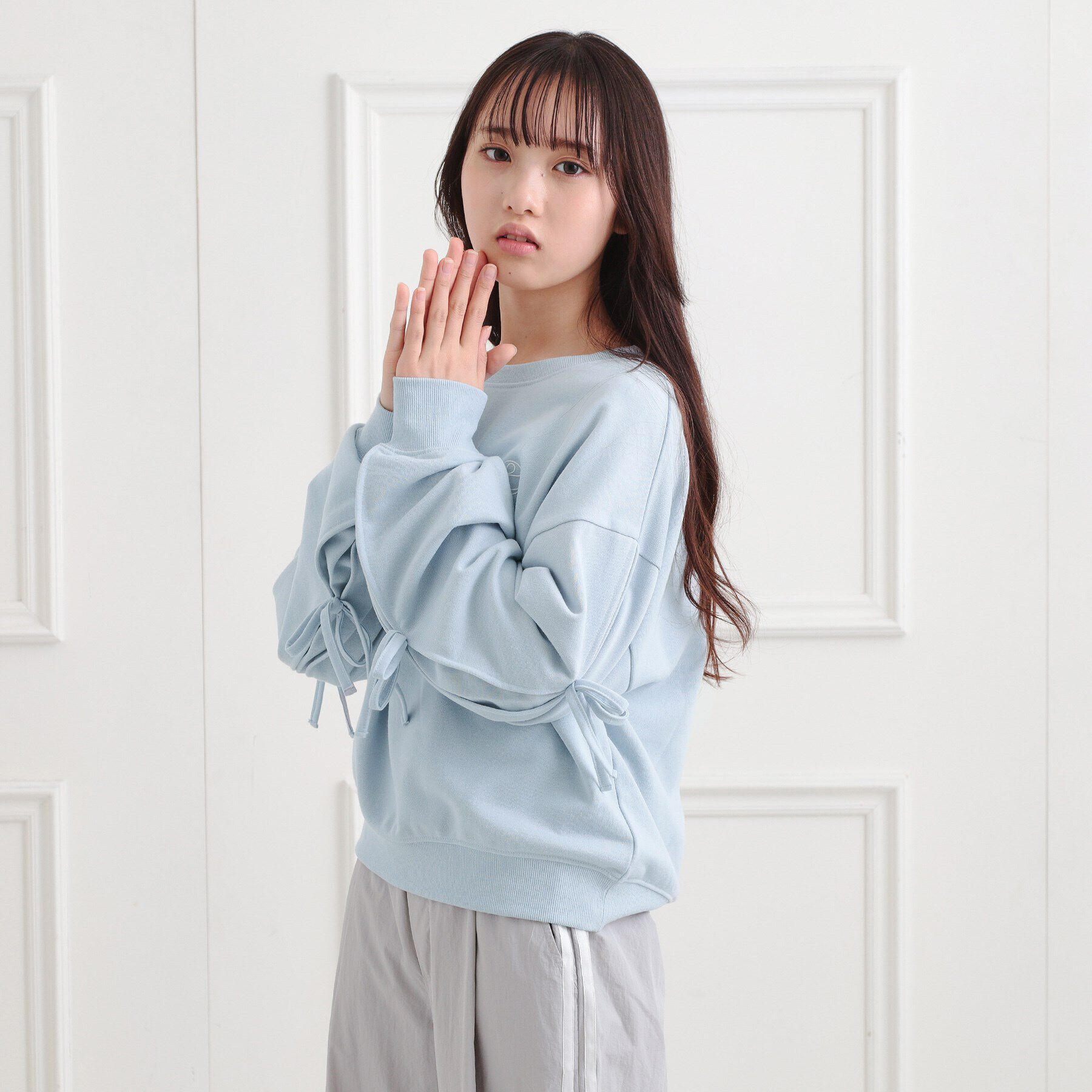 PINK-latte「ミニ裏毛リボンプルオーバー」|Tシャツ・カットソー|