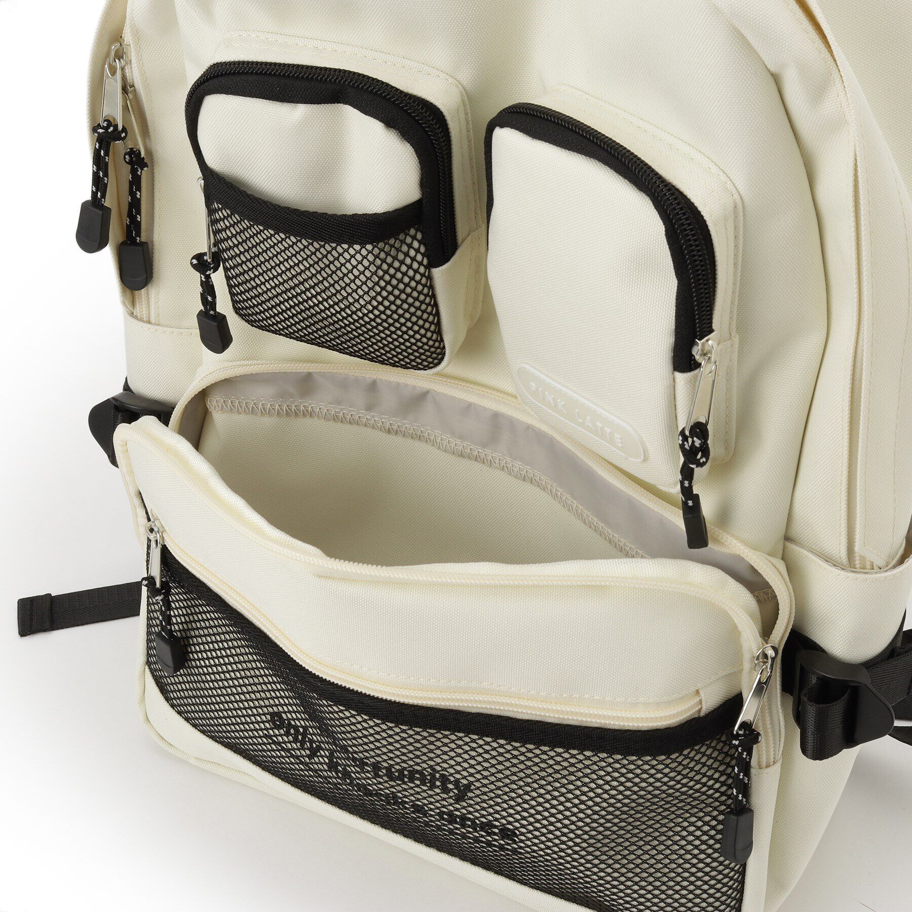 PINK-latte「【本体容量約14L】Wポケットリュック」|リュック|