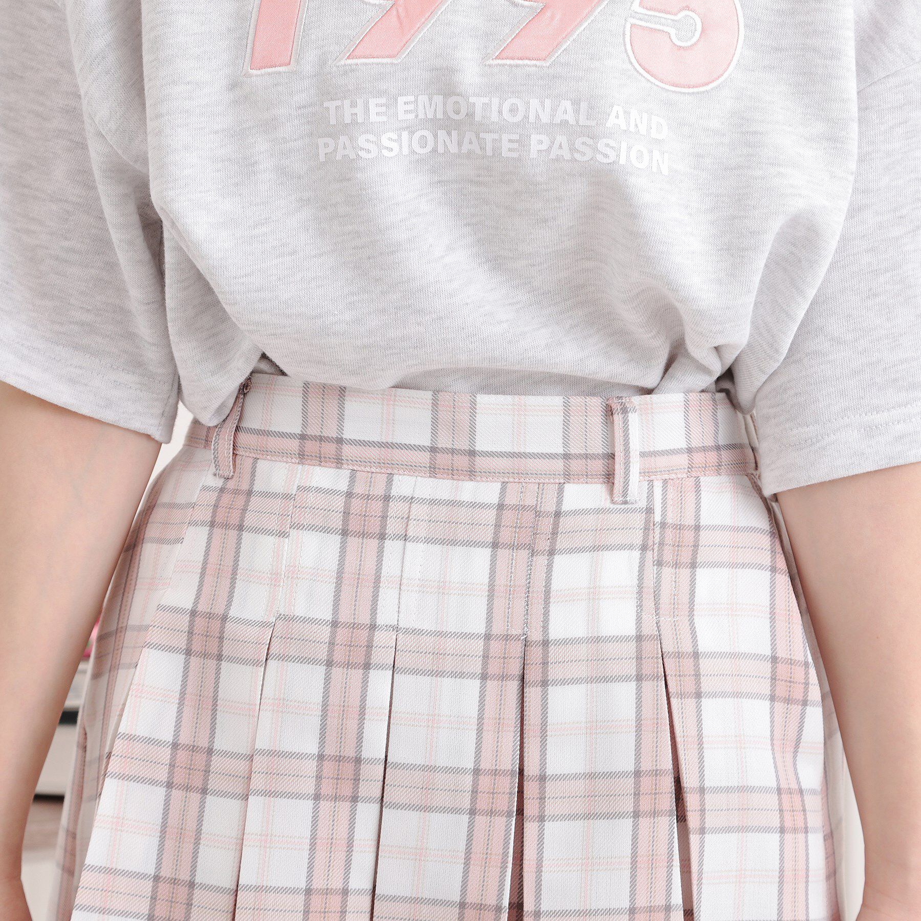 PINK-latte「インパンプリーツチェックスカート」|スカート|