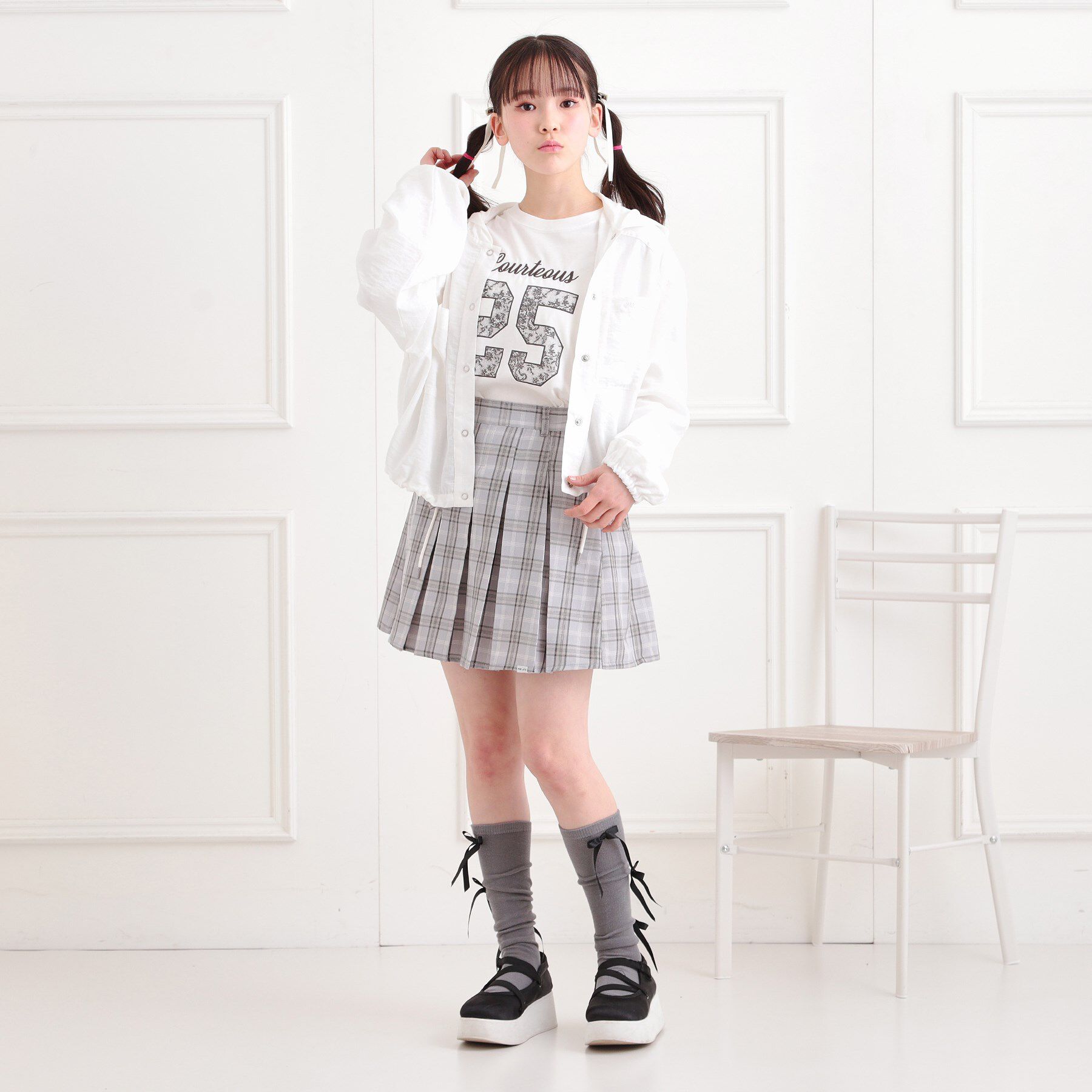 PINK-latte「インパンプリーツチェックスカート」|スカート|