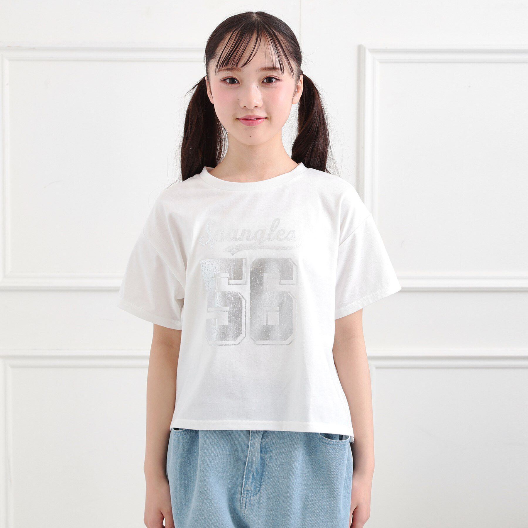 PINK-latte「サイドアジャスターナンバリングTシャツ」|Tシャツ・カットソー|