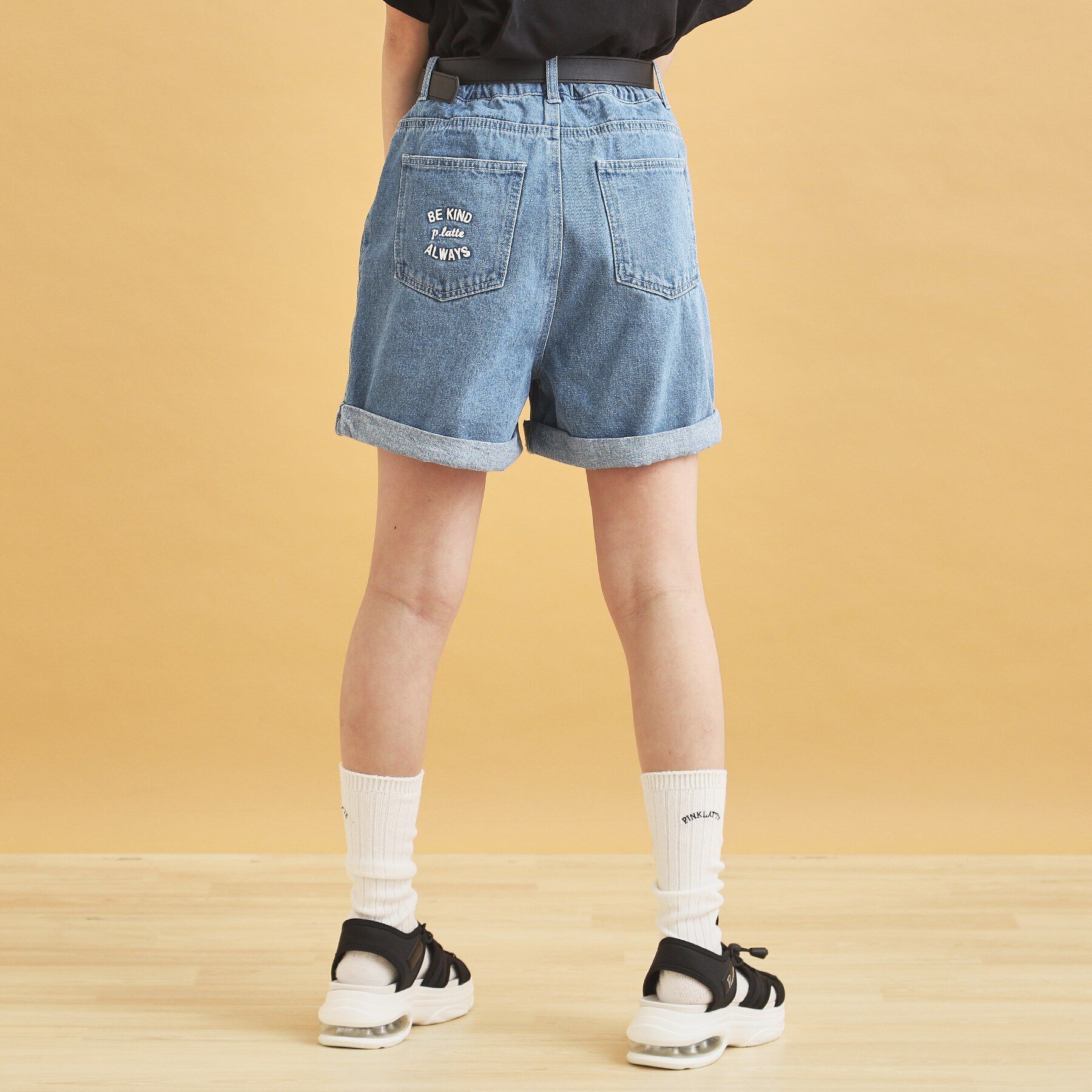 PINK-latte「ベルト付きショートパンツ」|キュロット|