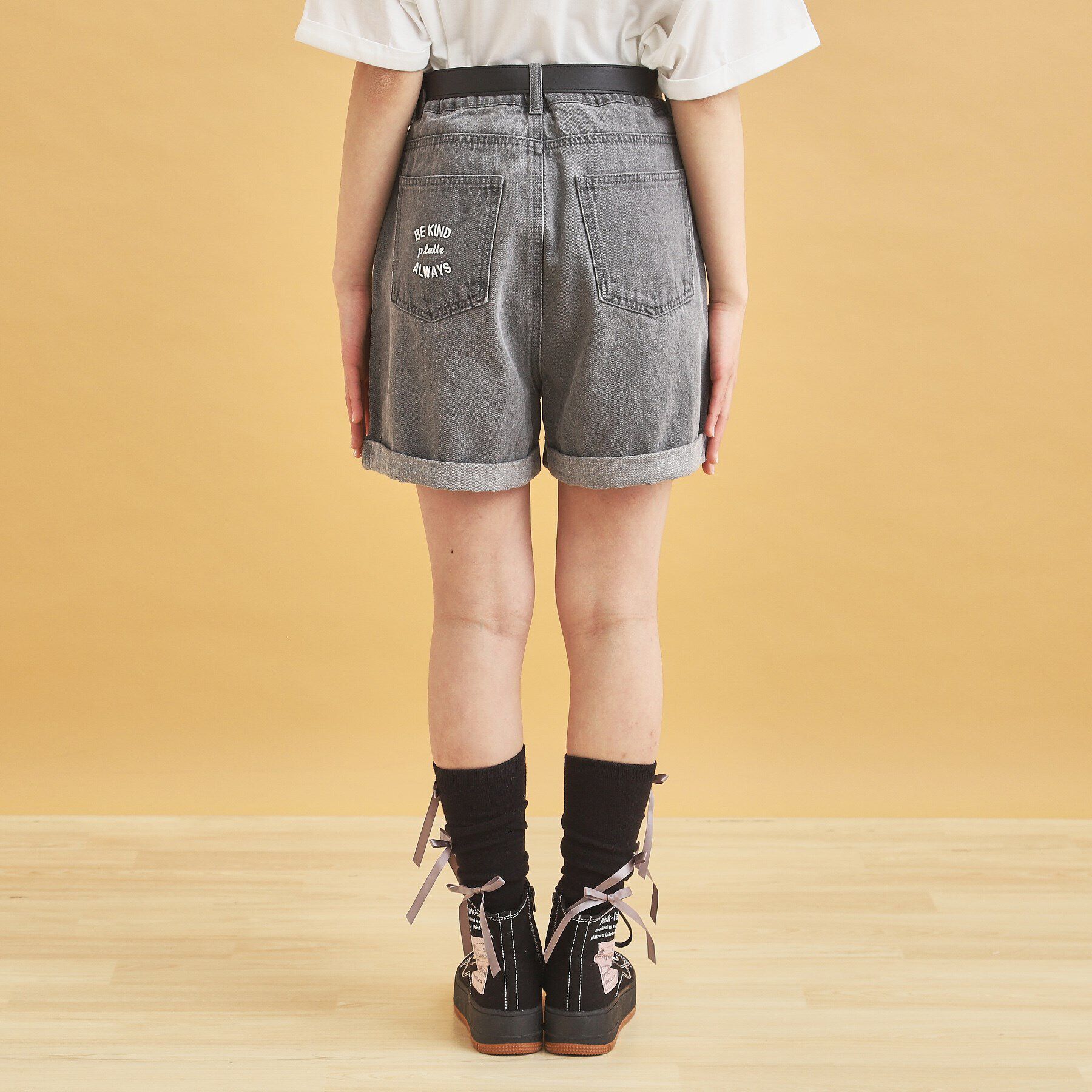 PINK-latte「ベルト付きショートパンツ」|キュロット|