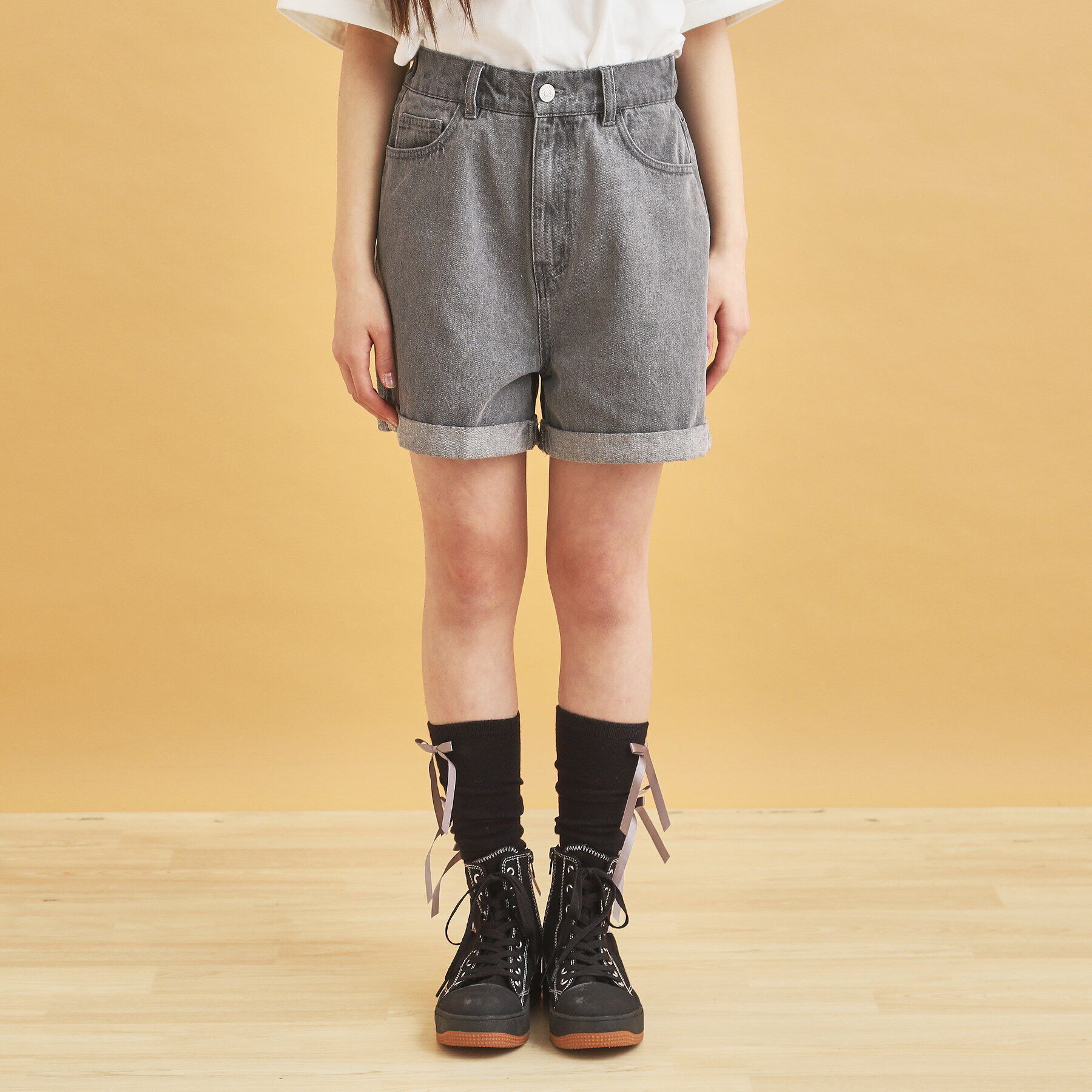 PINK-latte「ベルト付きショートパンツ」|キュロット|