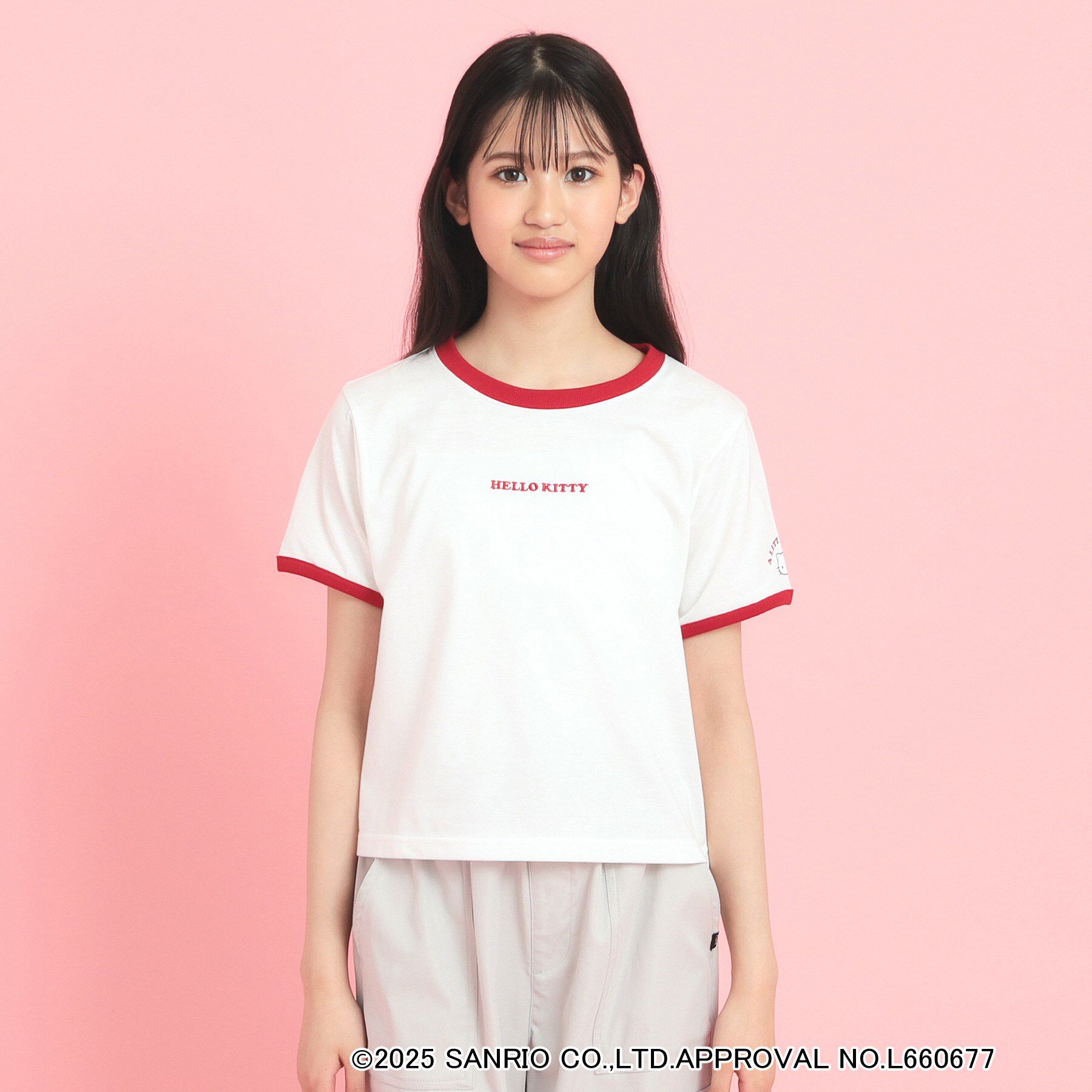 PINK-latte「【サンリオキャラクターズコラボ】リンガーTシャツ」|Tシャツ・カットソー|