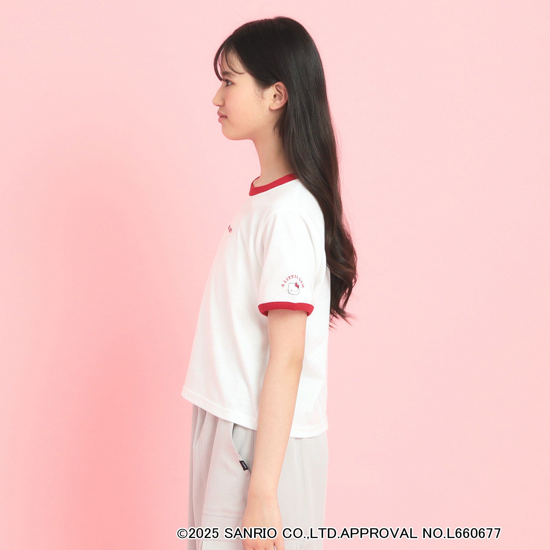 PINK-latte「【サンリオキャラクターズコラボ】リンガーTシャツ」|Tシャツ・カットソー|