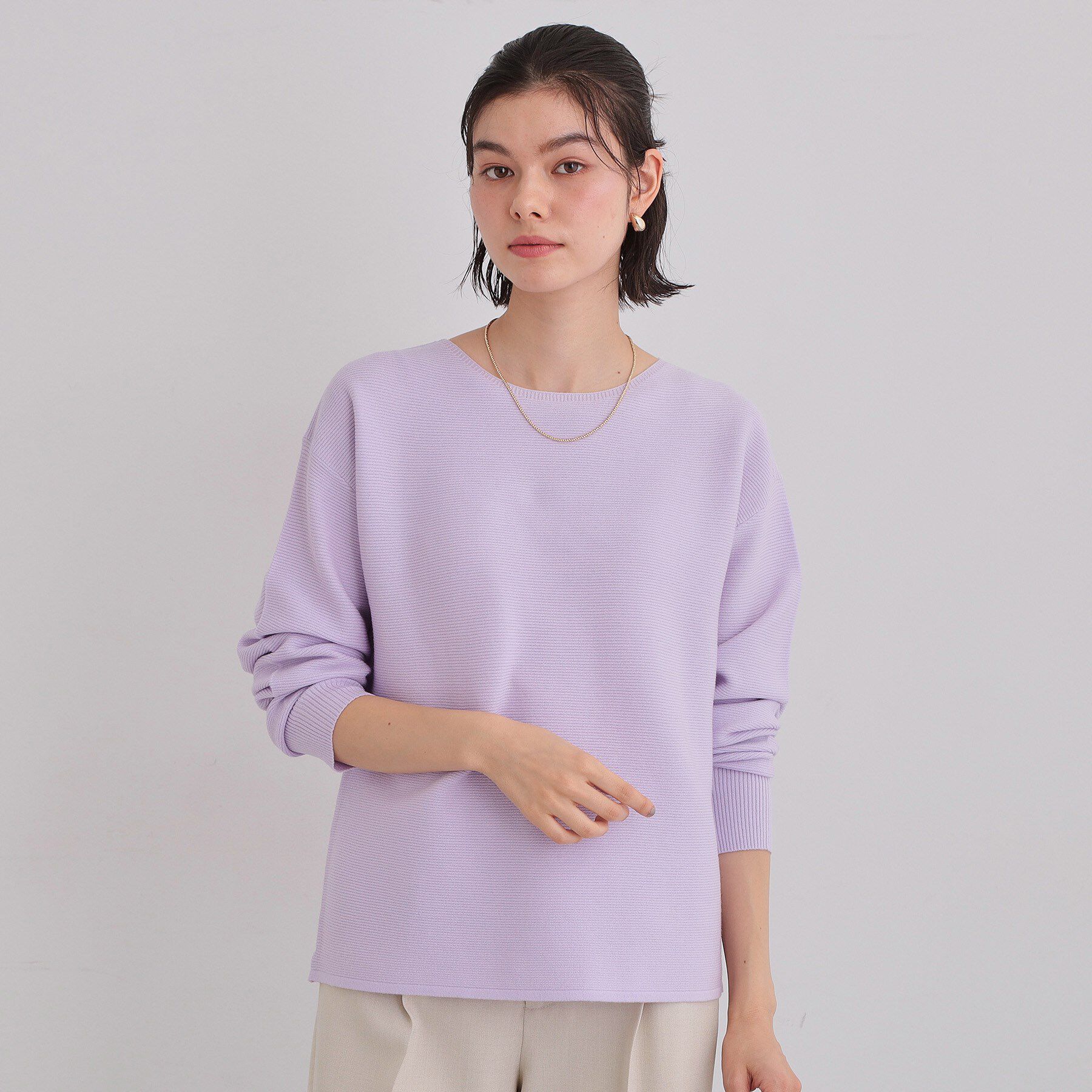 THE SHOP TK「【S-XLサイズ/選べる6色】どこから見ても美しい ガーターニット/蓄熱/洗濯機OK」|ニット・セーター|