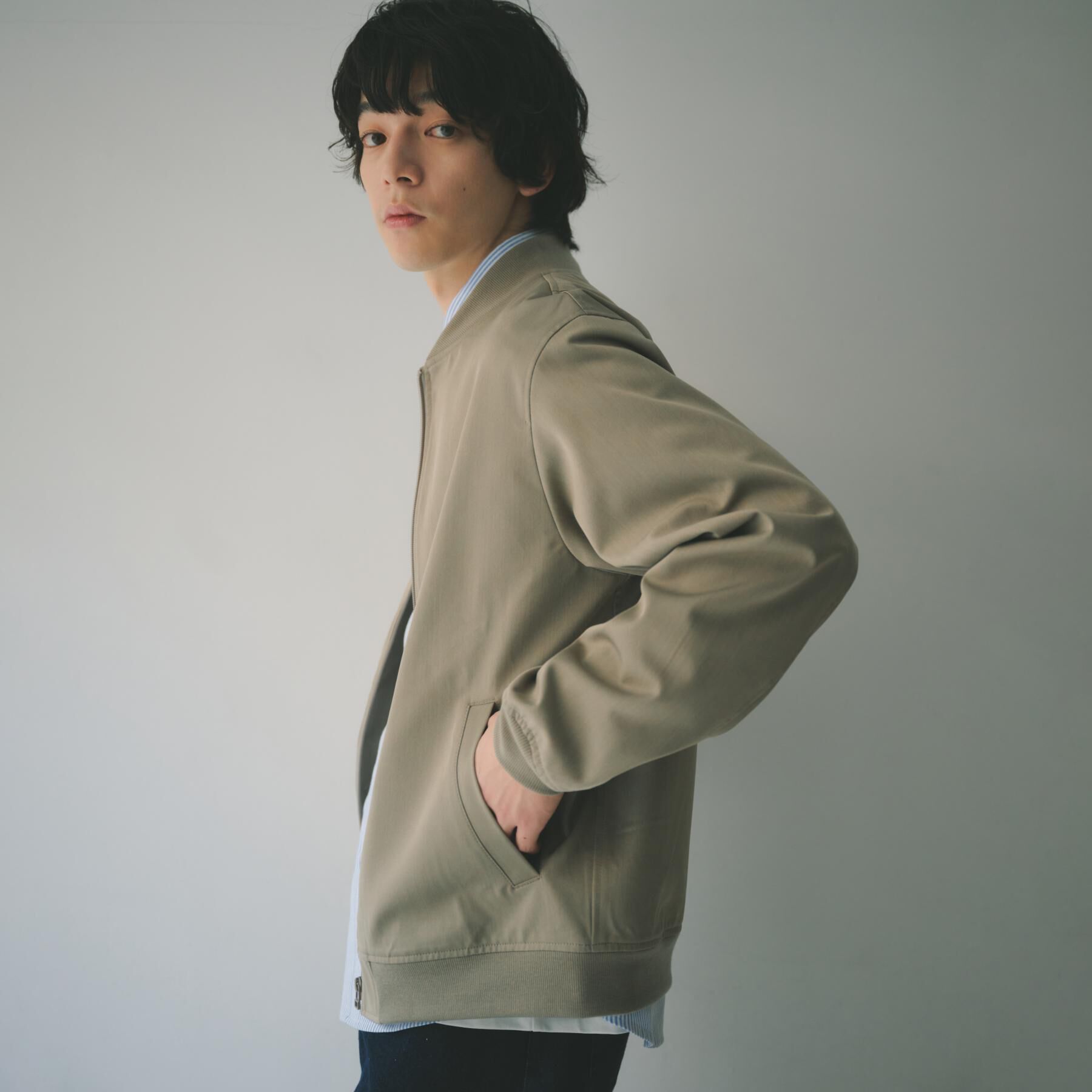 THE SHOP TK「Flexline ストレッチリブブルゾン」|ブルゾン・スタジャン|