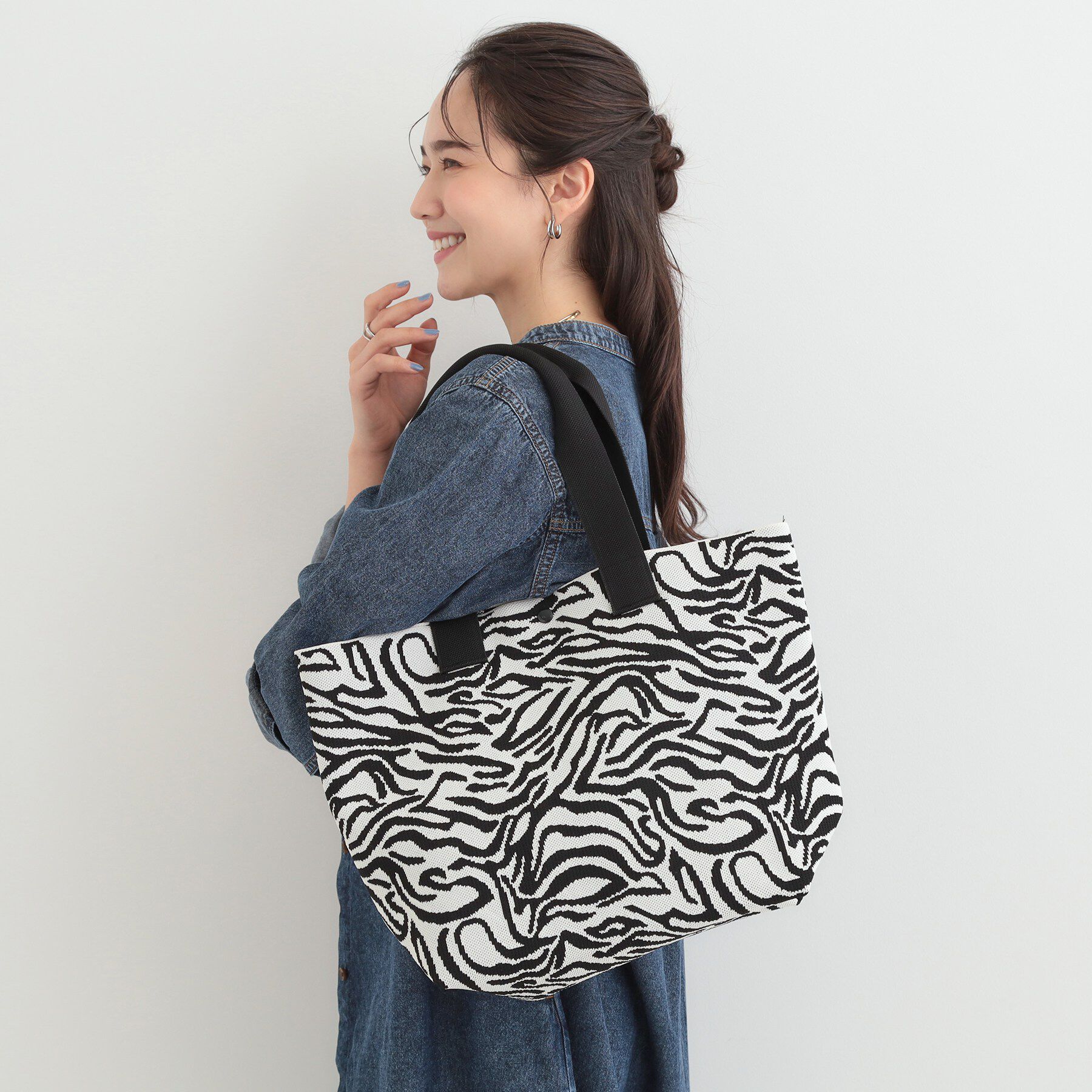 SHOO･LA･RUE「ニットトートバッグ」|トートバッグ|ブラック(619)