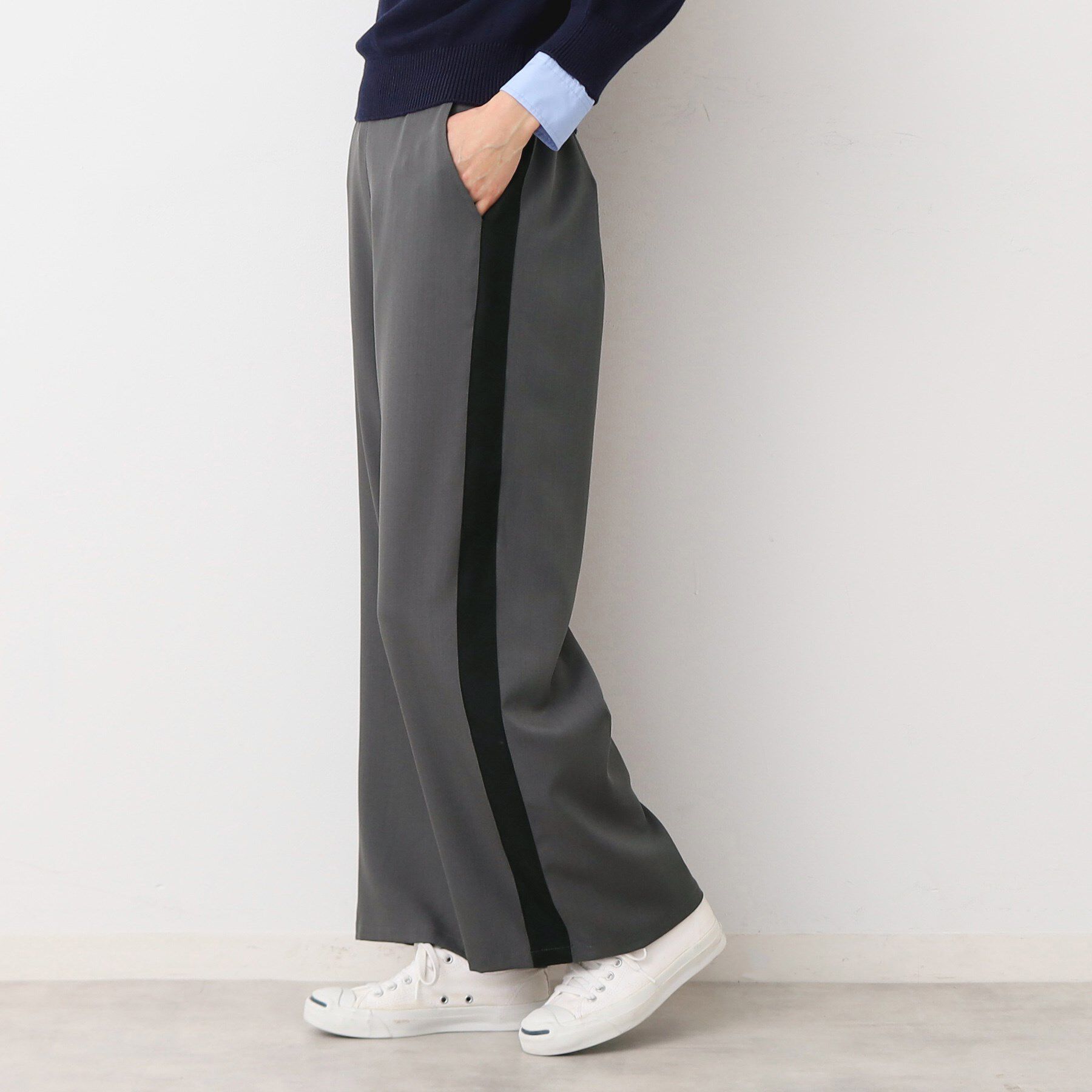 Dessin「【後ろゴム・洗える】ワイドイージーパンツ（S～L）」|その他|チャコールグレー(5