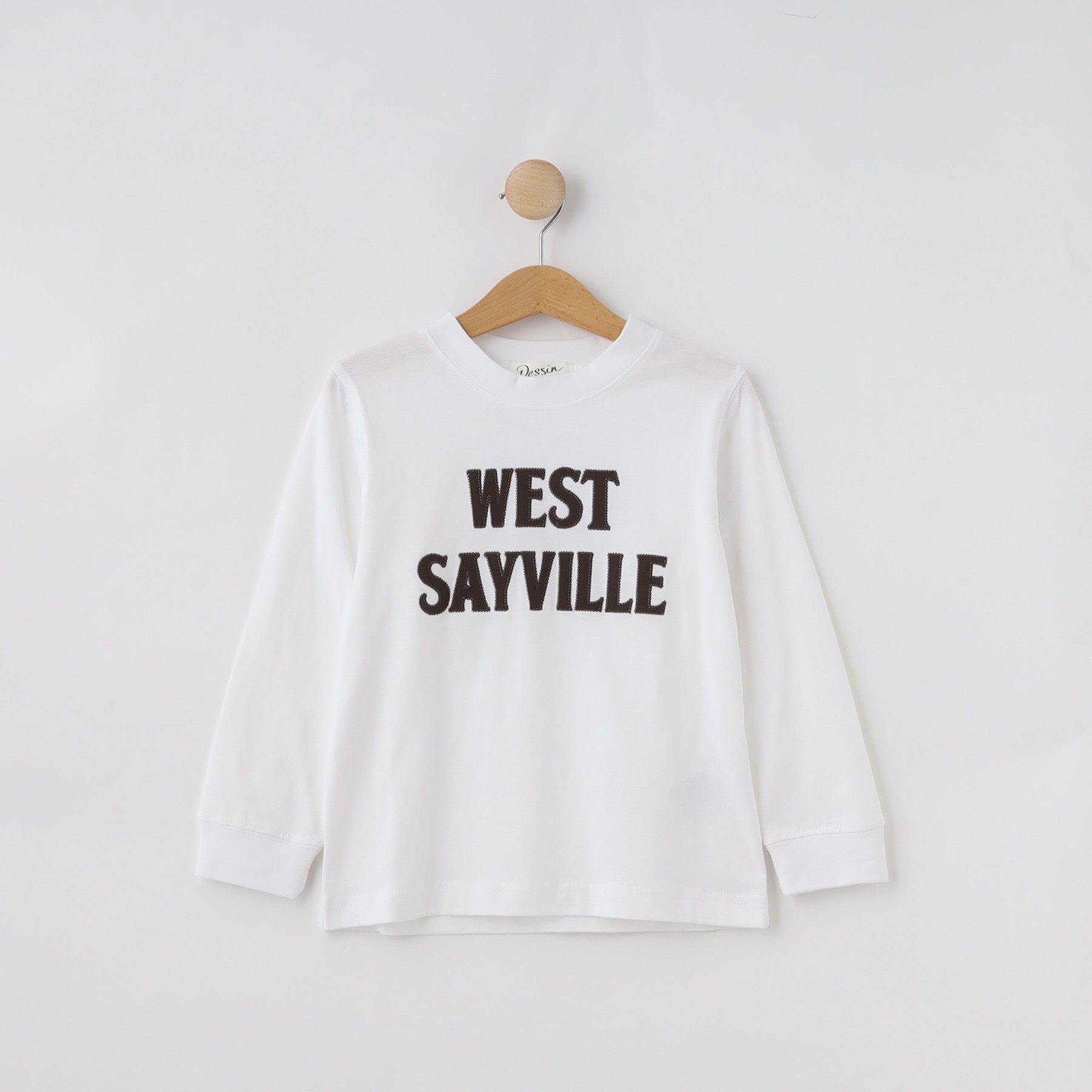 Dessin「【リンクコーデ】ロゴアップリケロングスリーブTシャツ」|Tシャツ・カットソー|ホワイト(001)