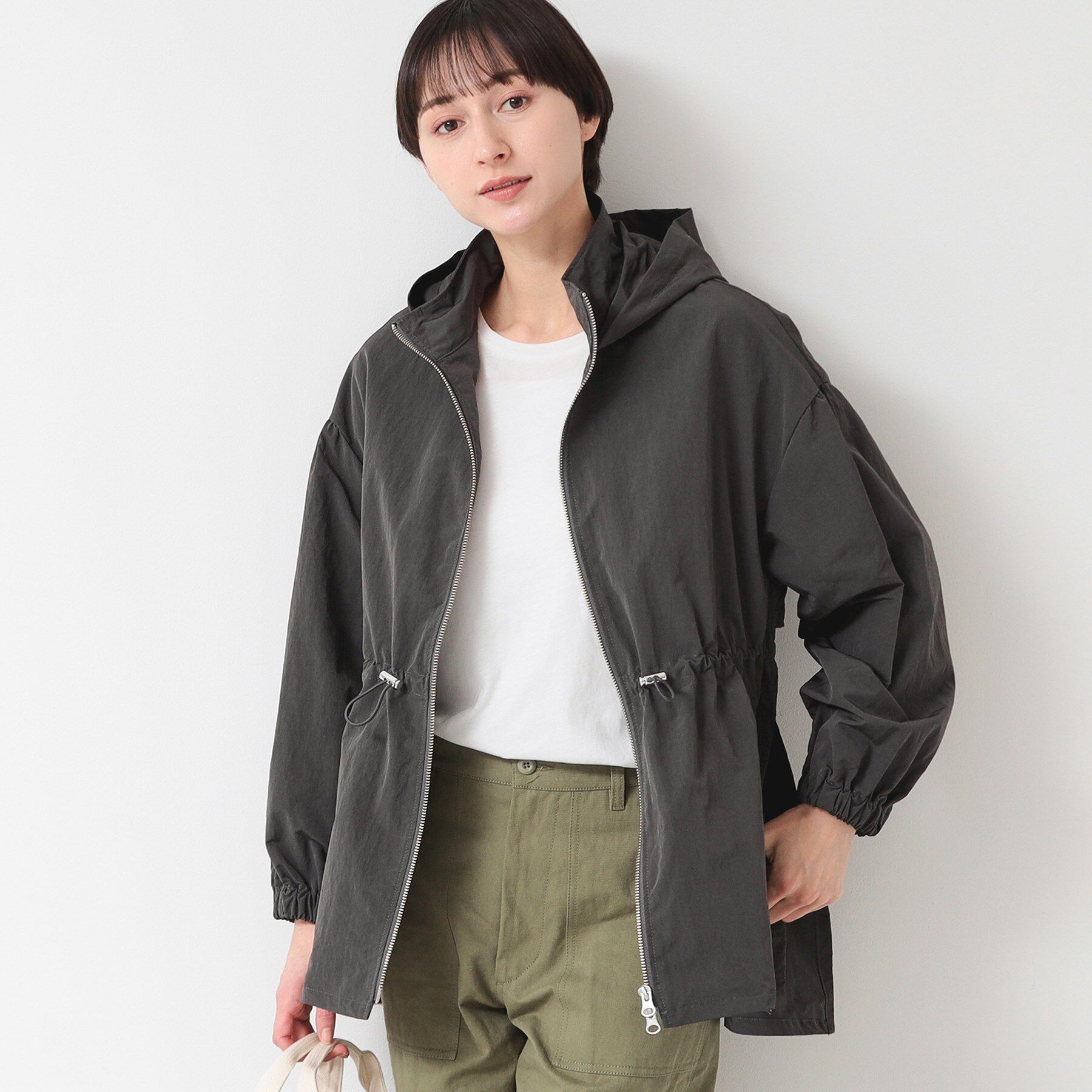 Dessin「ウエストドロストフーデットブルゾン（S～L）」|ブルゾン・スタジャン|チャコールグレー(0