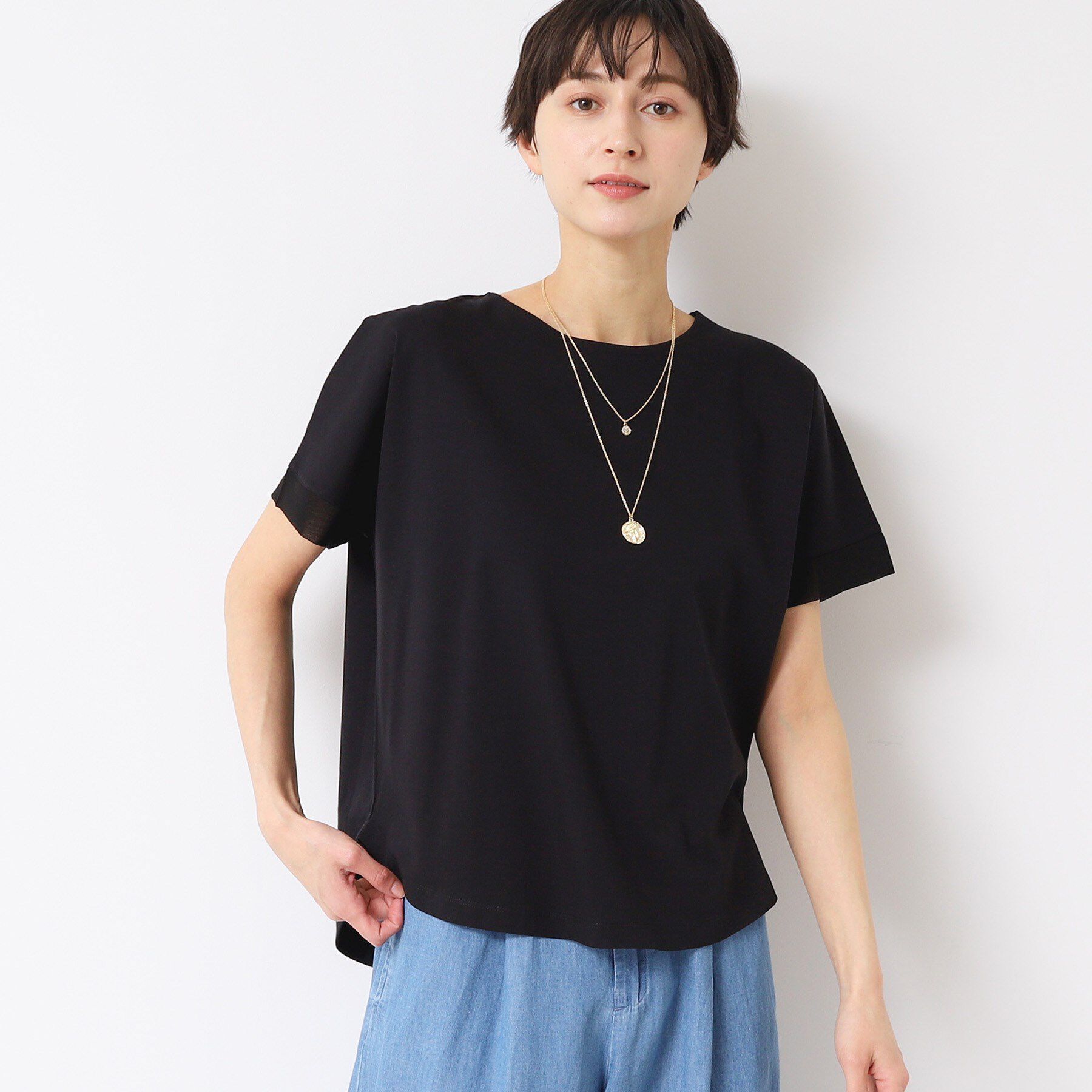 Dessin「【接触冷感・洗える】美光沢カットソーゆったりシルエット」|Tシャツ・カットソー|