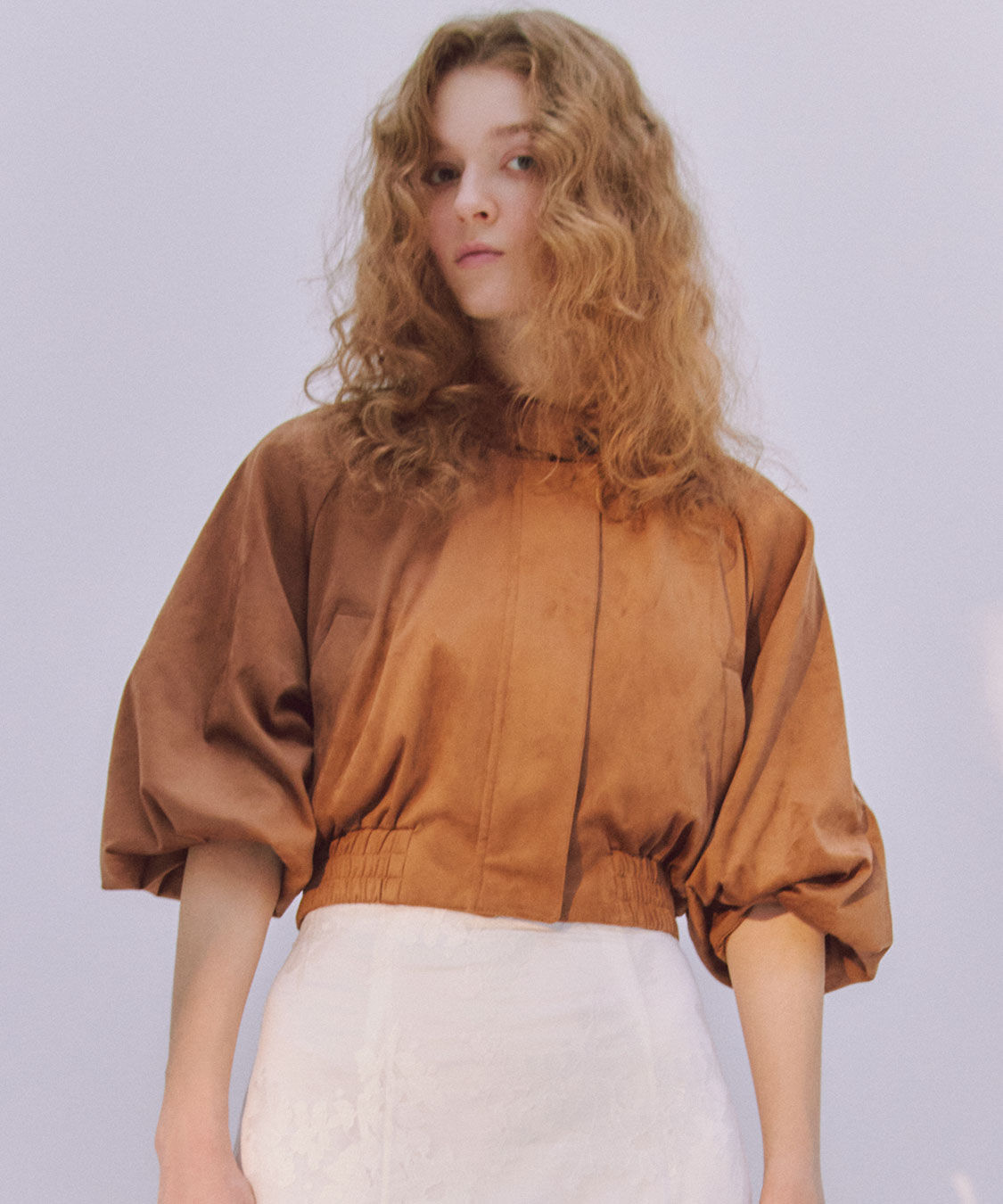 COCO DEAL「ギャザーボリュームスウェードブルゾン」|ブルゾン・スタジャン|