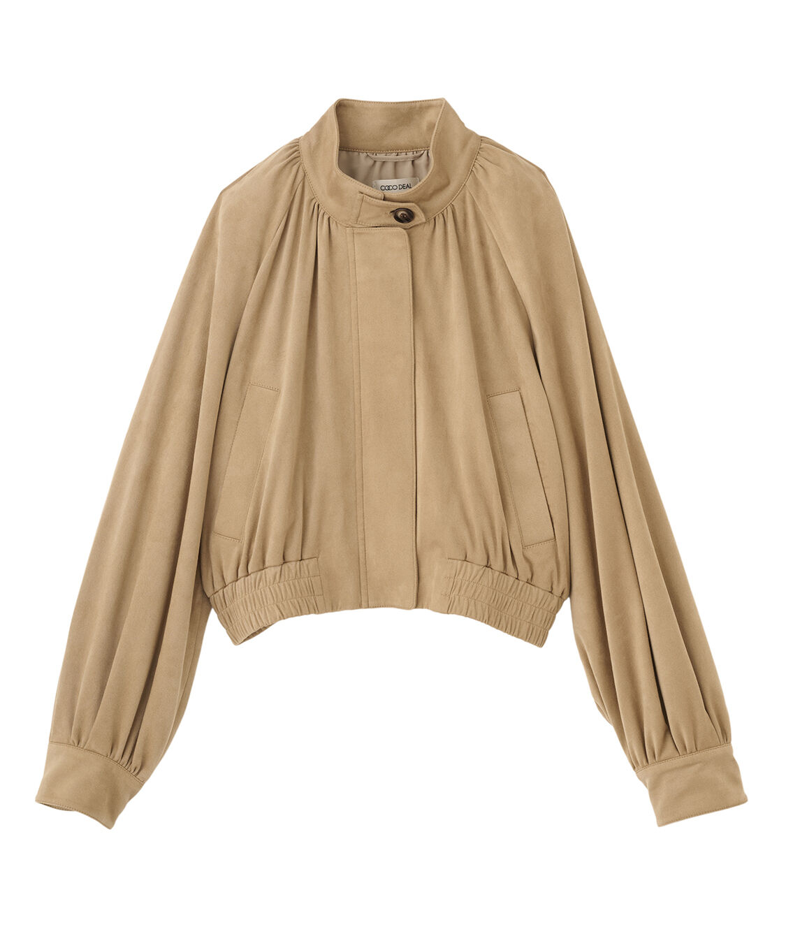 COCO DEAL「ギャザーボリュームスウェードブルゾン」|ブルゾン・スタジャン|