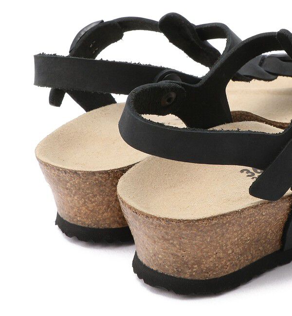 Papillio「【パピリオ】アシュレイ ブレイディド/ブラック オイルドレザー/サンダル」|サンダル|