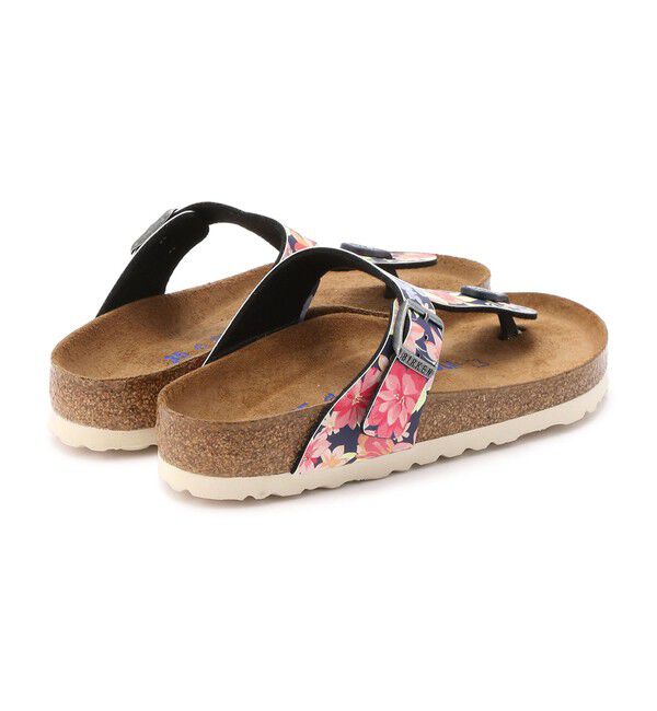 BIRKENSTOCK「【ビルケンシュトック】ギゼ ソフトフットベッド/スーパーナチュラルフラワーネイビー ビルコフロー」|サンダル|