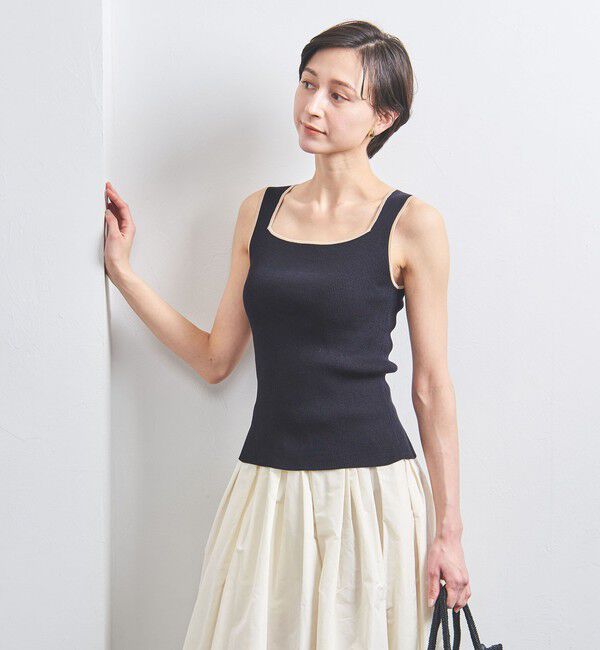 UNITED ARROWS「リブ スクエアネック ニットキャミソール」|ニット・セーター|