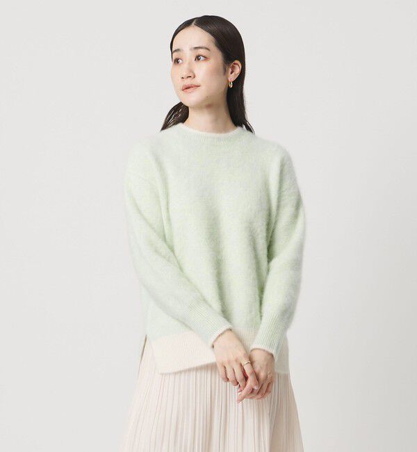 UNITED ARROWS「フォックスカシミヤ バイカラー クルーネックニット」|ニット・セーター|