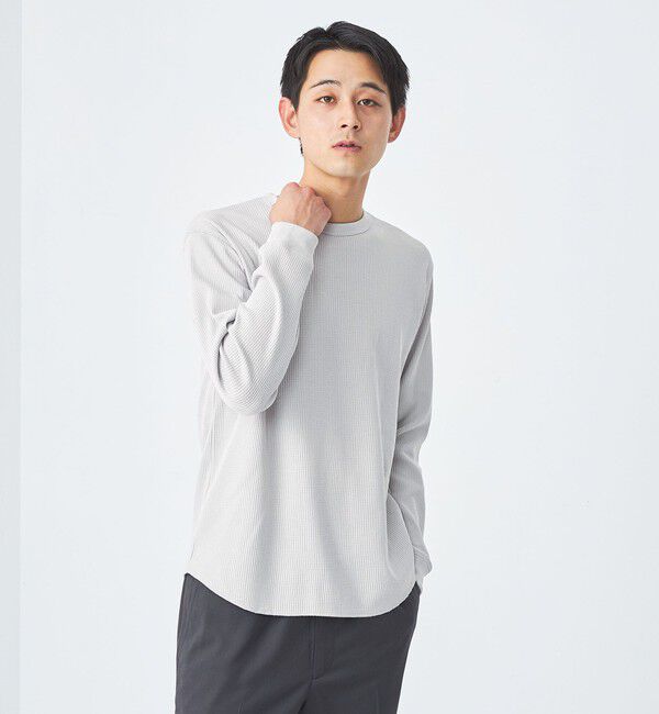 UNITED ARROWS green label relaxing「ドライワッフル クルーネック Tシャツ -吸水速乾-」|Tシャツ・カットソー|LT.GRAY