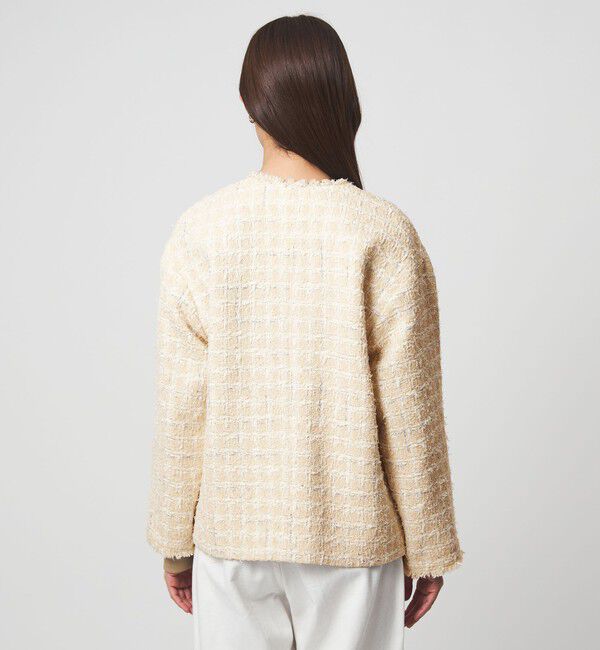 UNITED ARROWS green label relaxing「ファンシー ツイードライク ポケット ノーカラー ジャケット」|ノーカラージャケット|