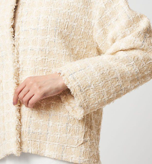 UNITED ARROWS green label relaxing「ファンシー ツイードライク ポケット ノーカラー ジャケット」|ノーカラージャケット|