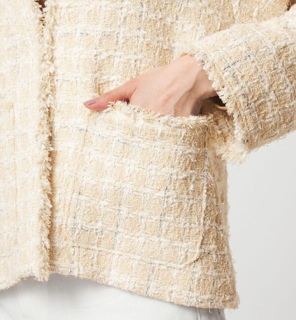 UNITED ARROWS green label relaxing「ファンシー ツイードライク ポケット ノーカラー ジャケット」|ノーカラージャケット|