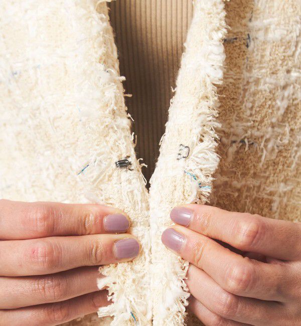 UNITED ARROWS green label relaxing「ファンシー ツイードライク ポケット ノーカラー ジャケット」|ノーカラージャケット|