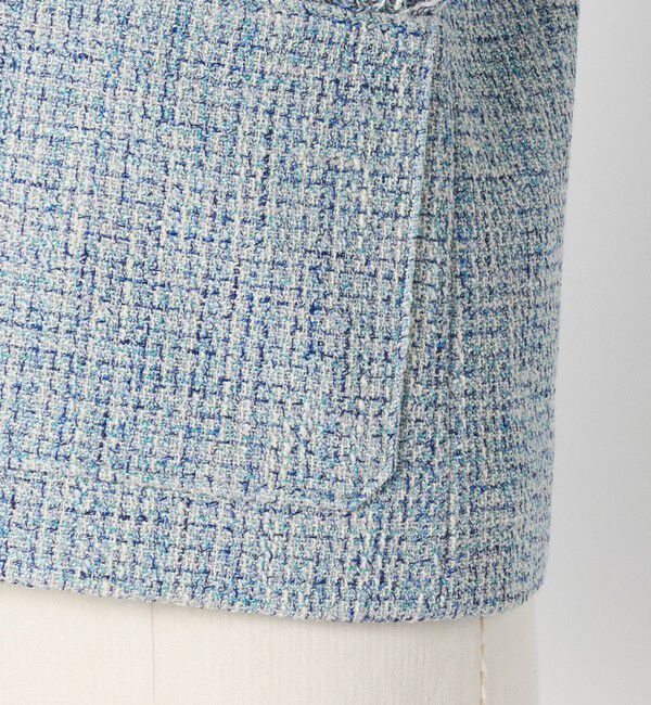 UNITED ARROWS green label relaxing「［size SHORTあり］ミックス ツイードライク ポケット ノーカラー ジャケット」|ノーカラージャケット|