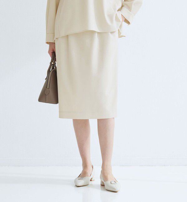 UNITED ARROWS green label relaxing「［size SHORTあり］パウドレ ベルト付き タイト スカート ウォッシャブル ストレッチ」|タイト|NATURAL